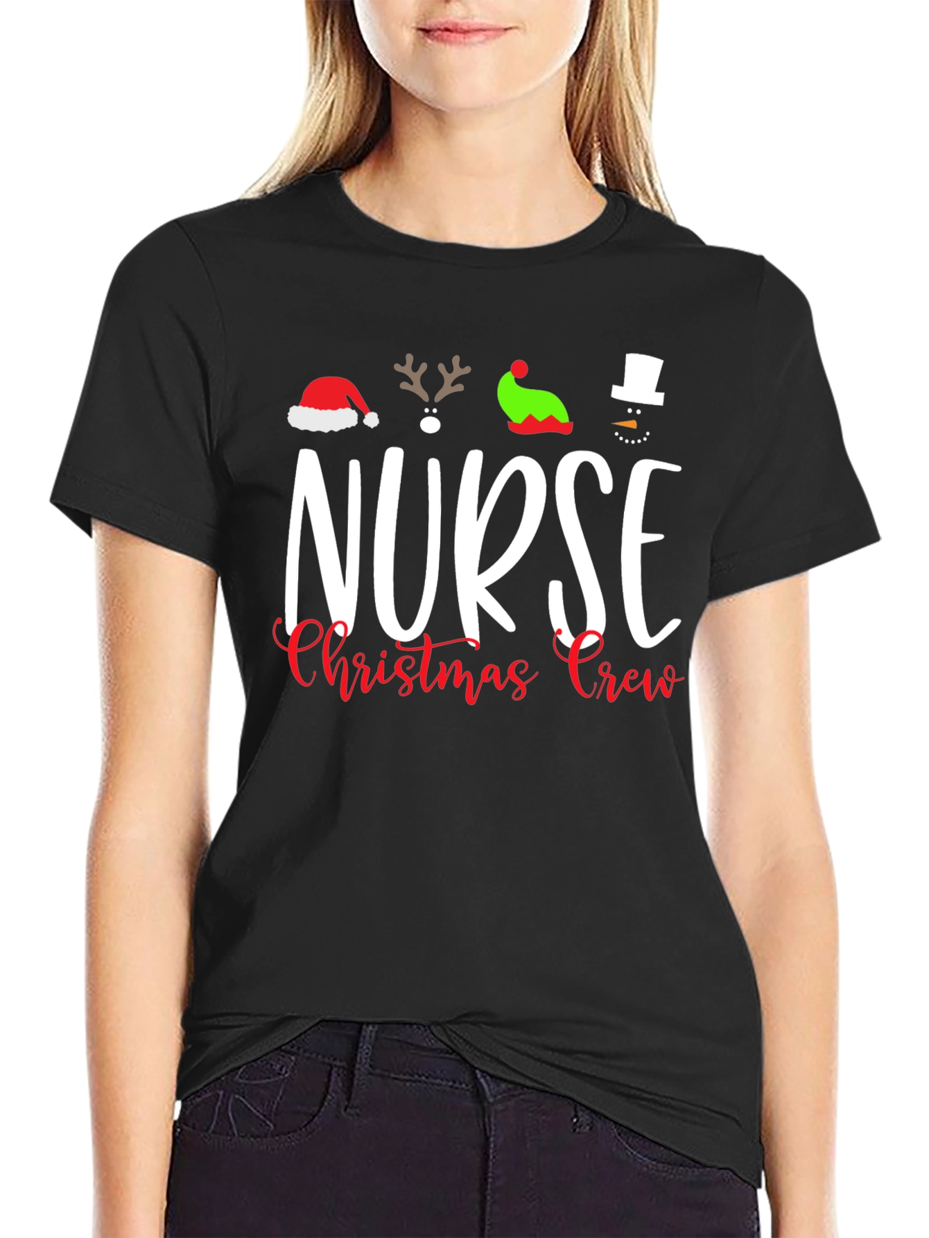 Nurse Christmas Crew Graphic Tee - Holiday Apparel