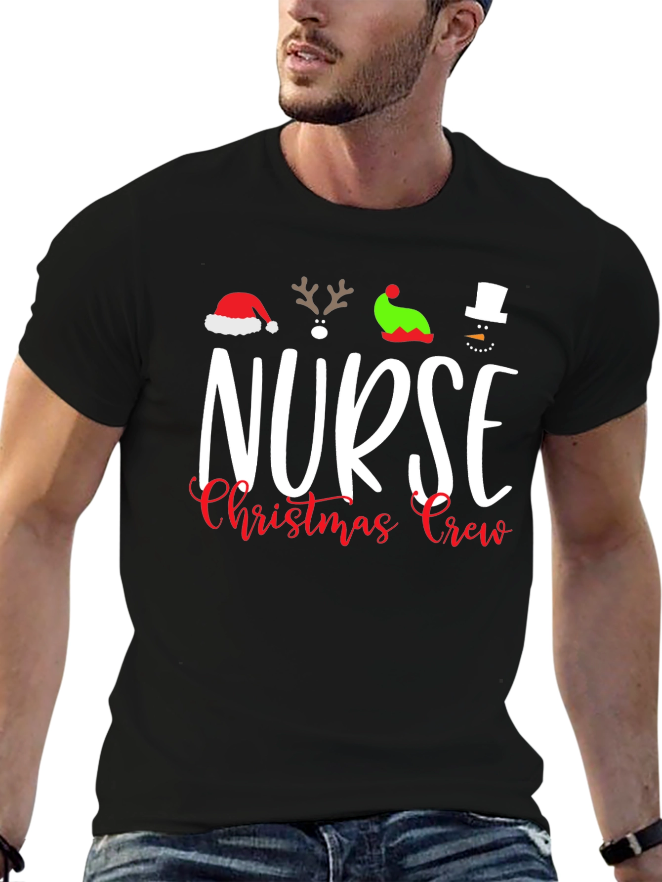 Nurse Christmas Crew Graphic Tee - Holiday Apparel