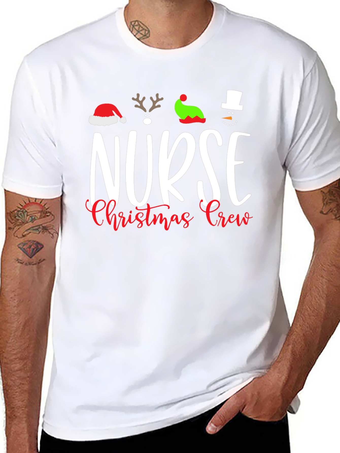 Nurse Christmas Crew Graphic Tee - Holiday Apparel