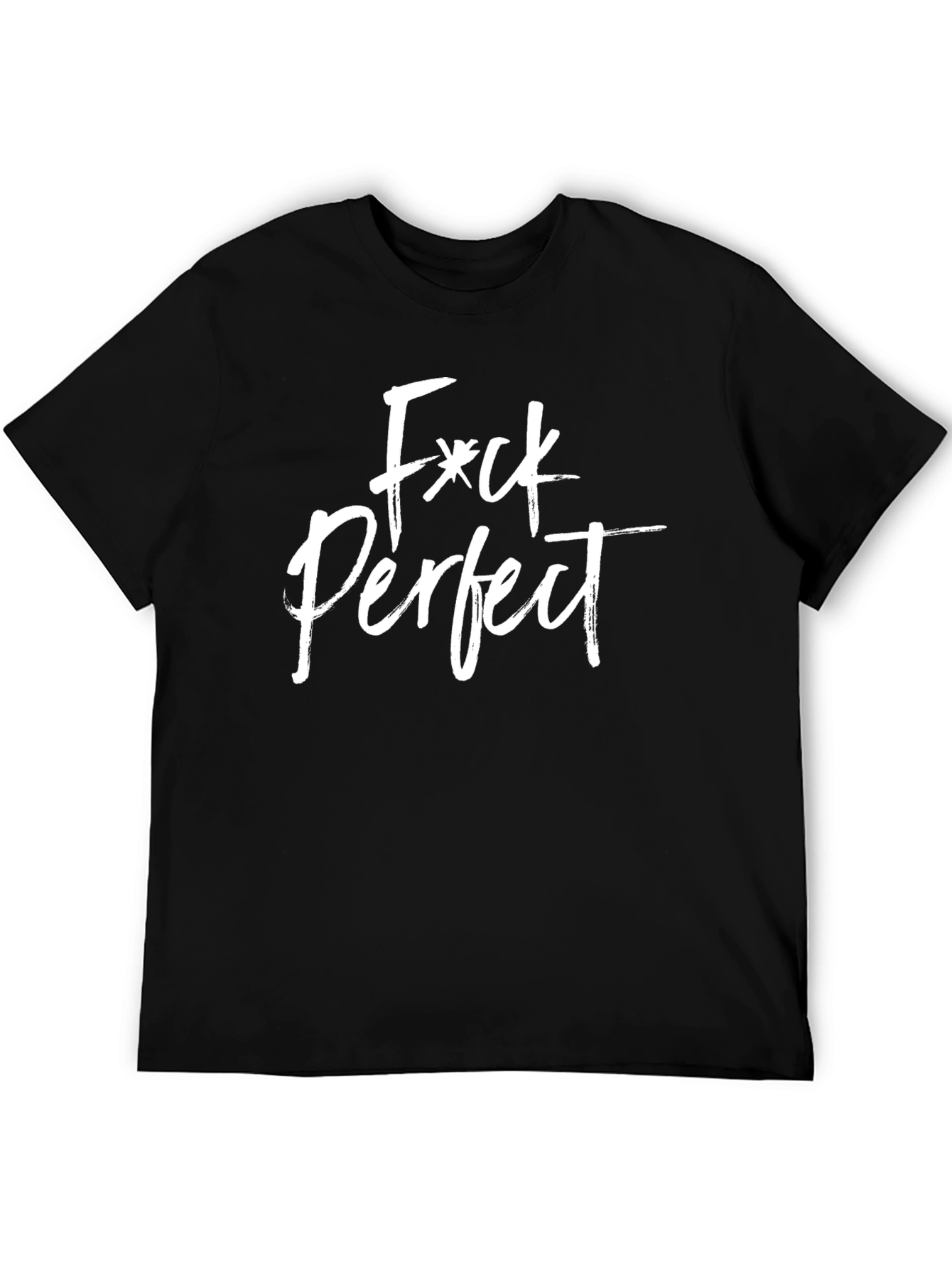 Fuck Perfect Graphic Print T-Shirt - Black