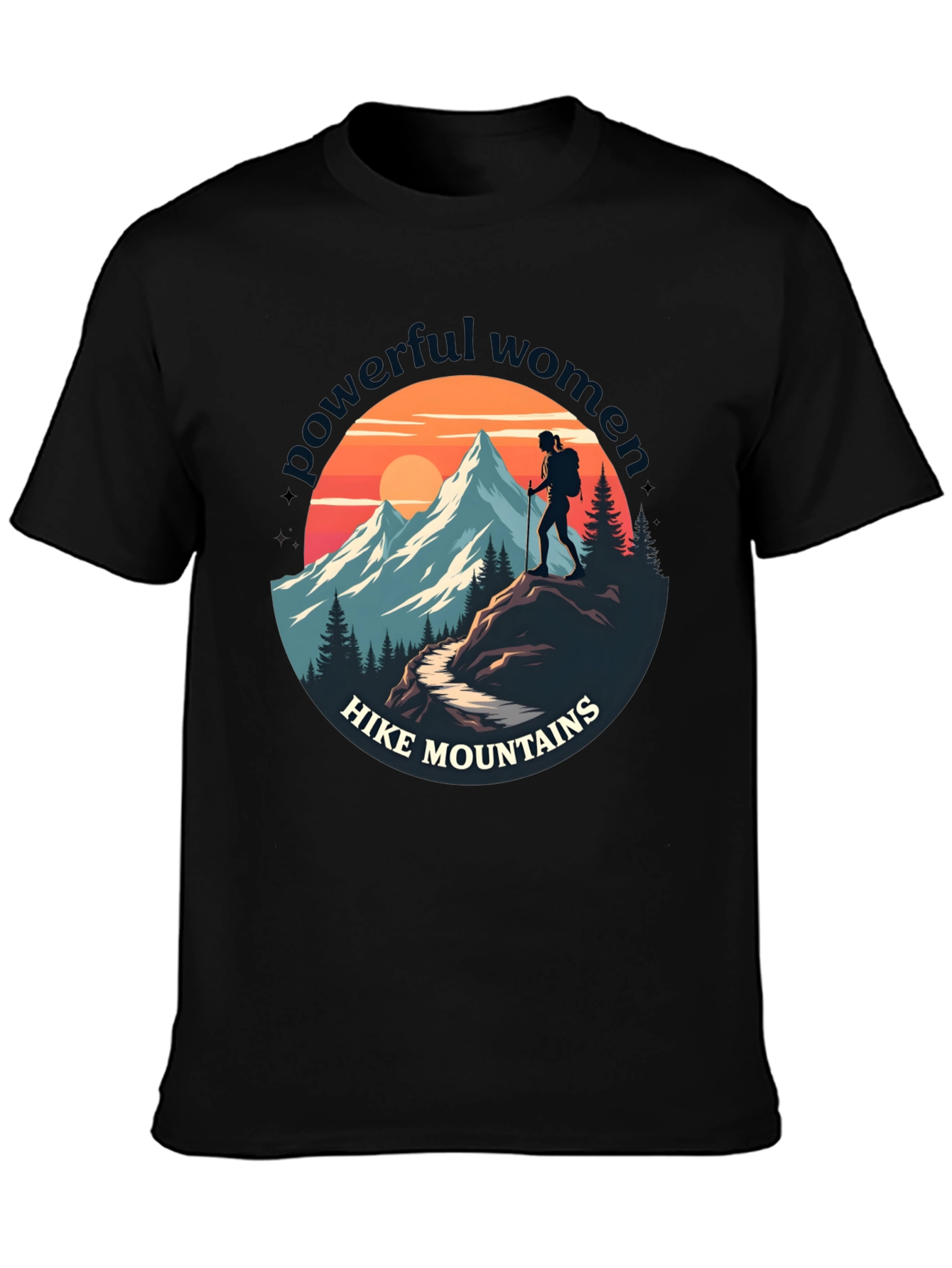 Powerful Women Hike Mountains Graphic Tee