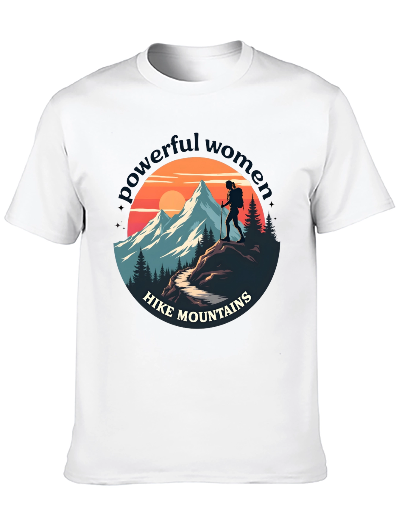 Powerful Women Hike Mountains Graphic Tee