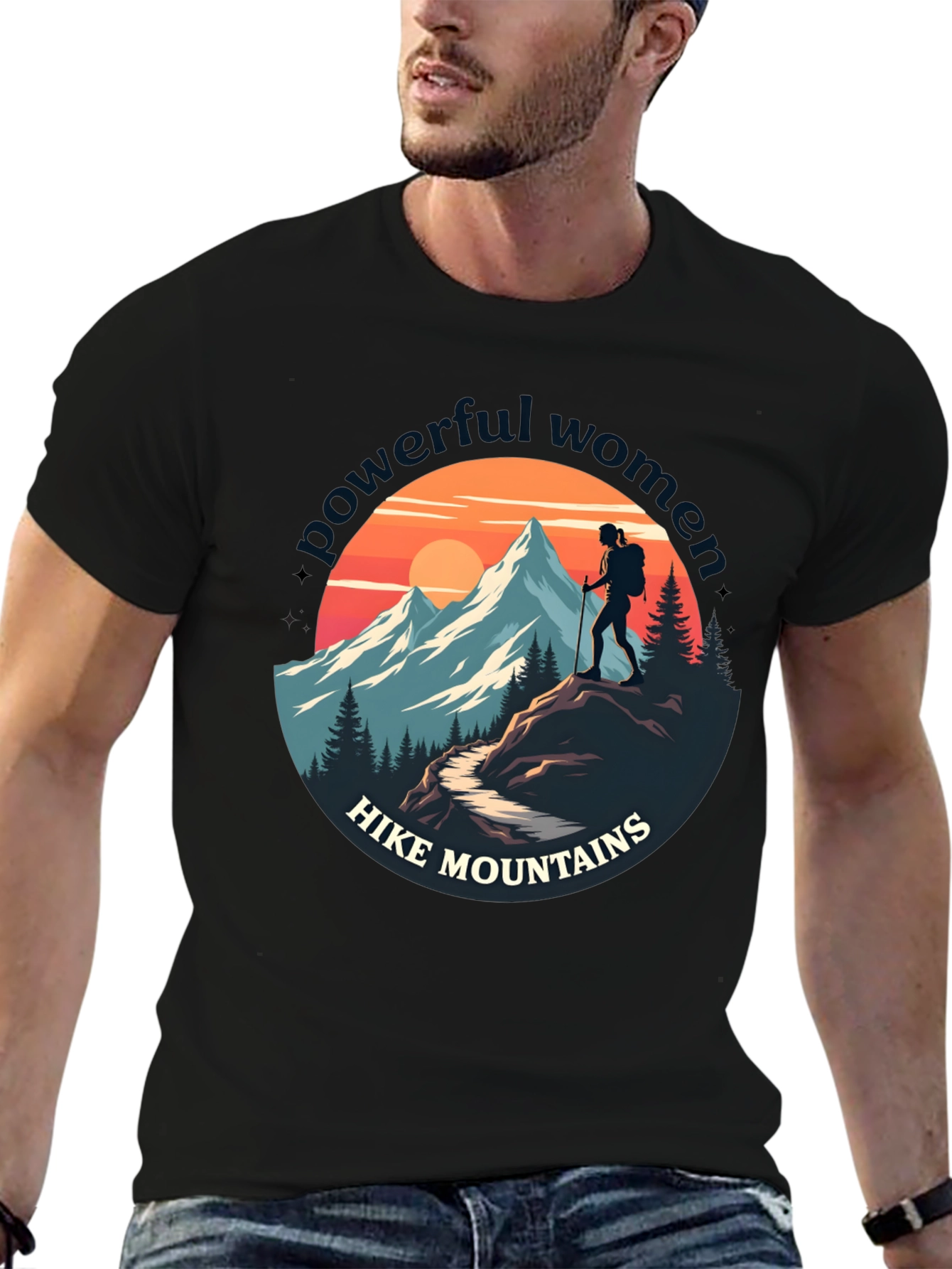 Powerful Women Hike Mountains Graphic Tee
