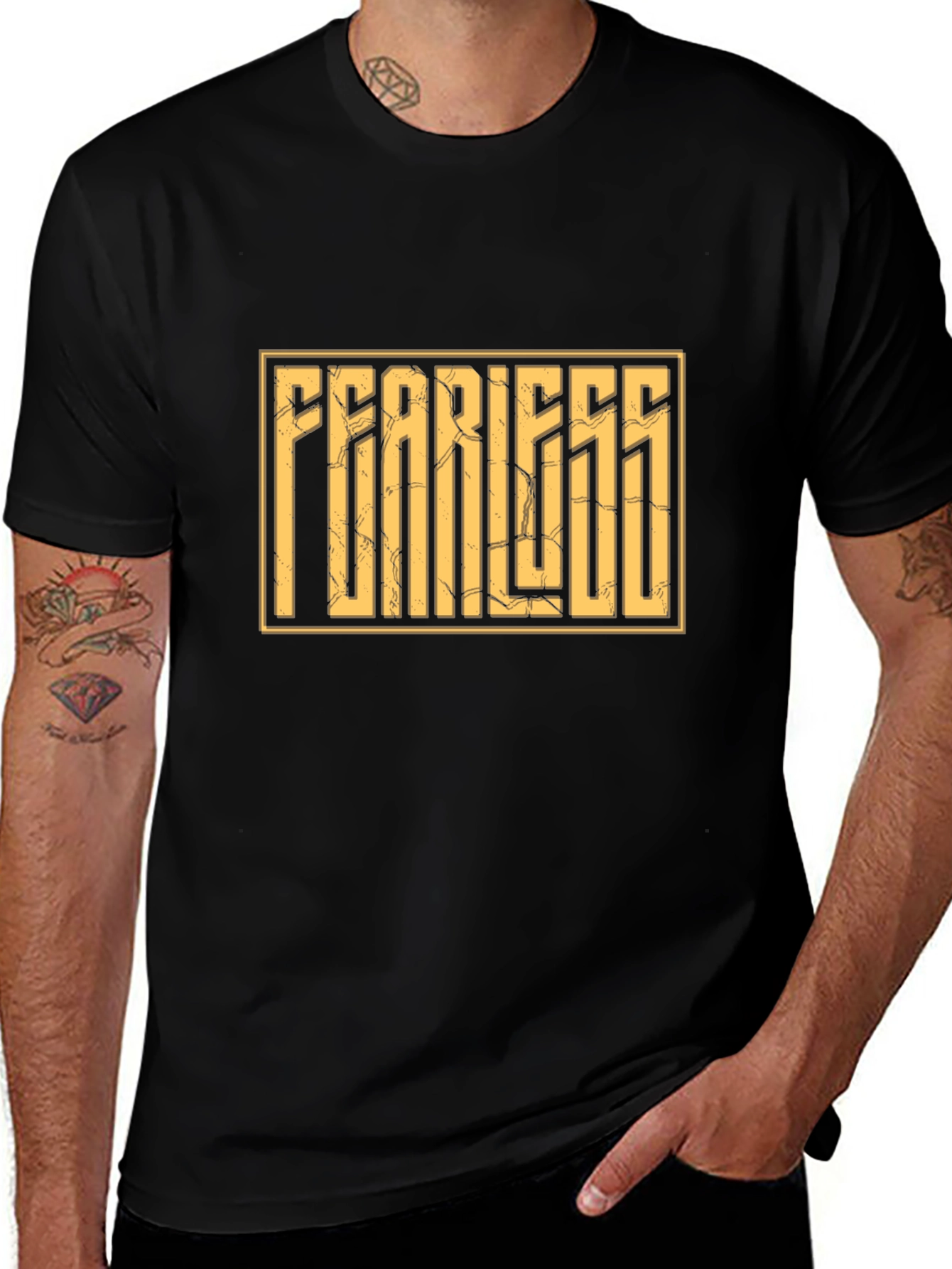 Fearless Graphic Print Black T-Shirt