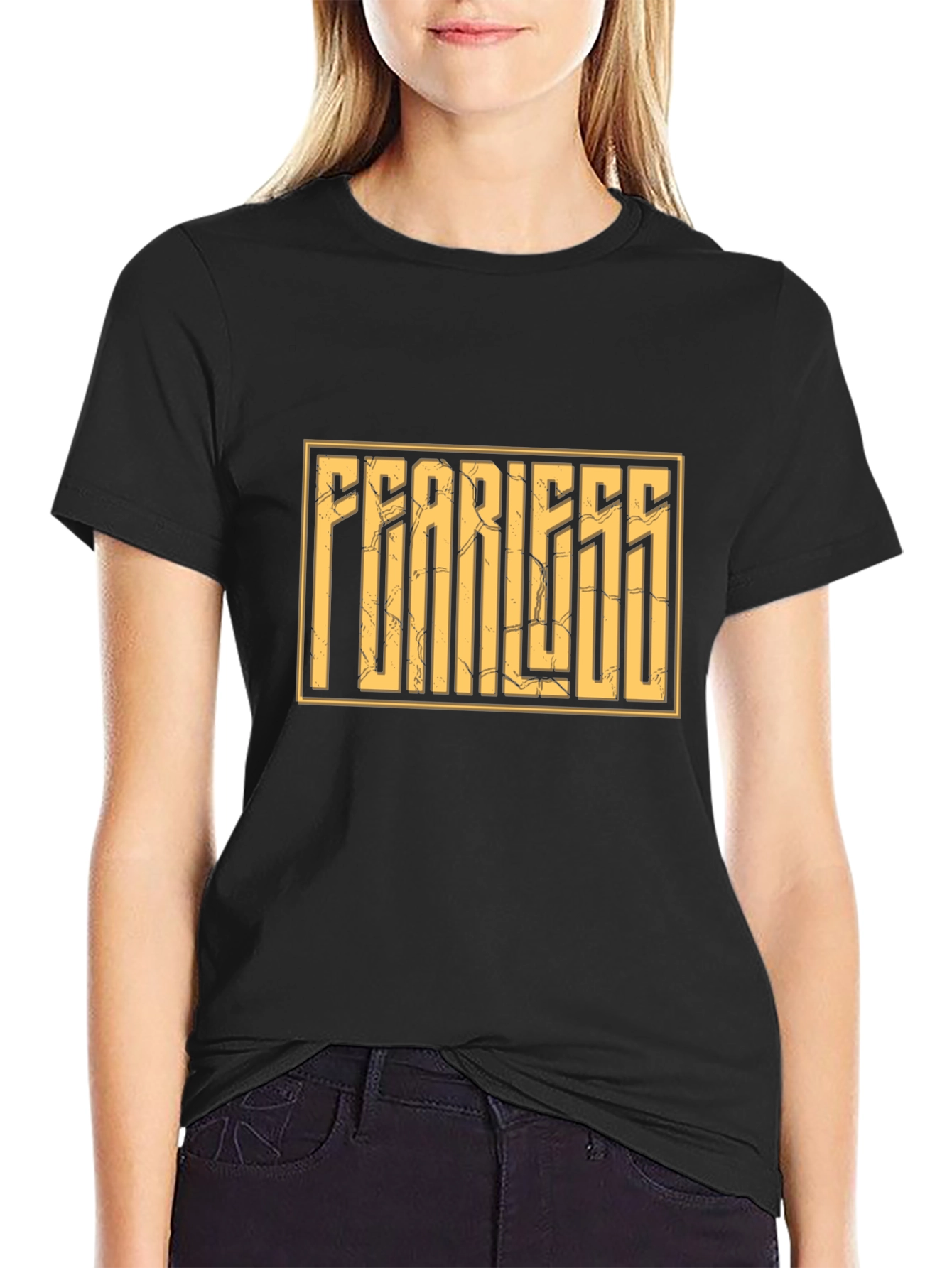 Fearless Graphic Print Black T-Shirt