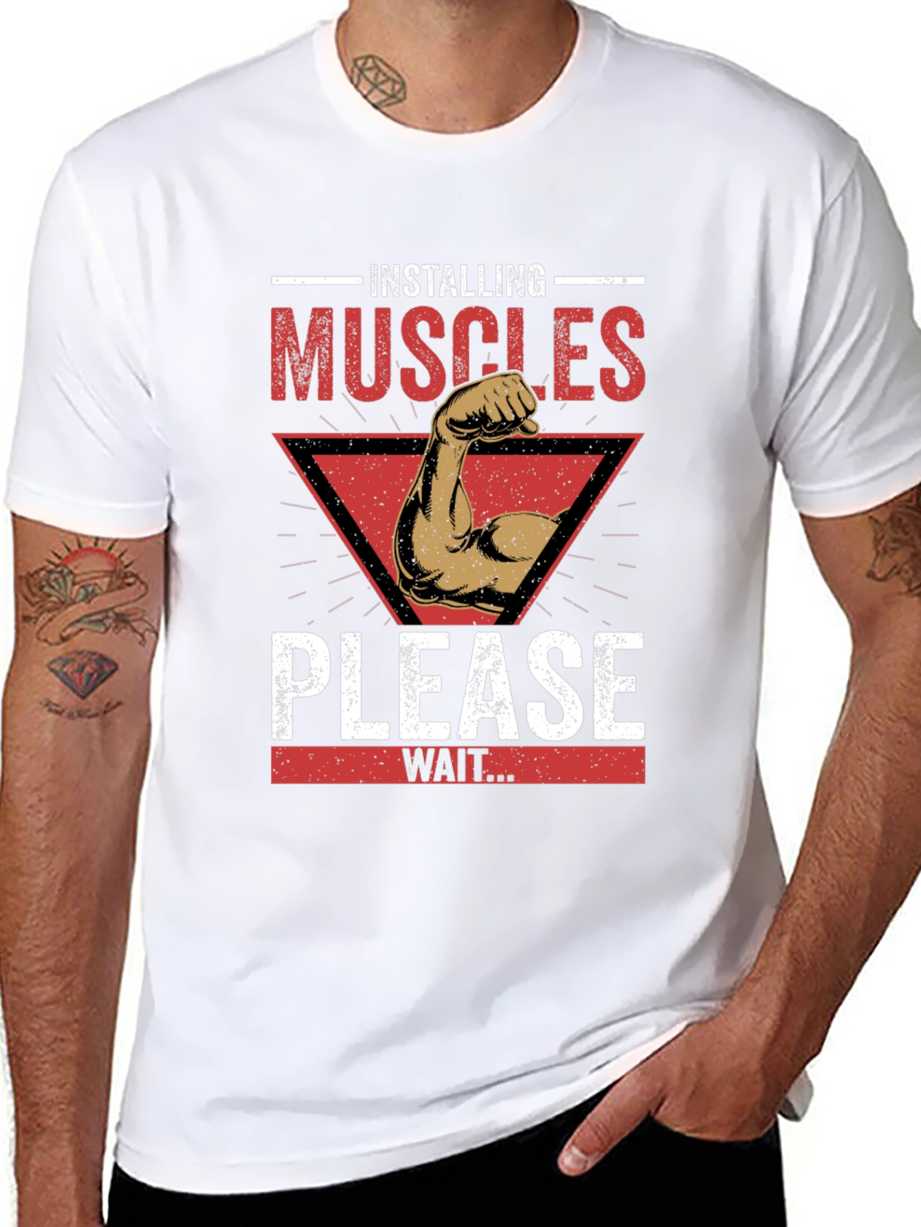 Installing Muscles Graphic Tee - Workout Humor