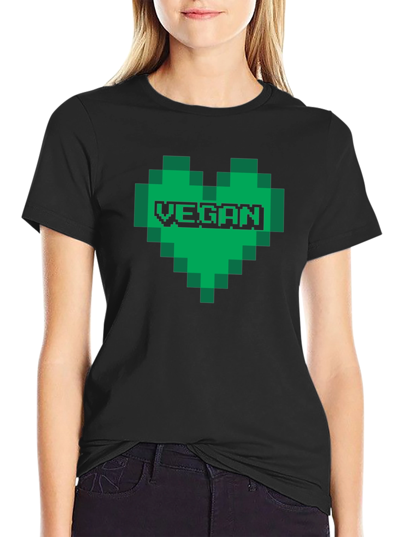 Vegan Pixel Heart T-Shirt
