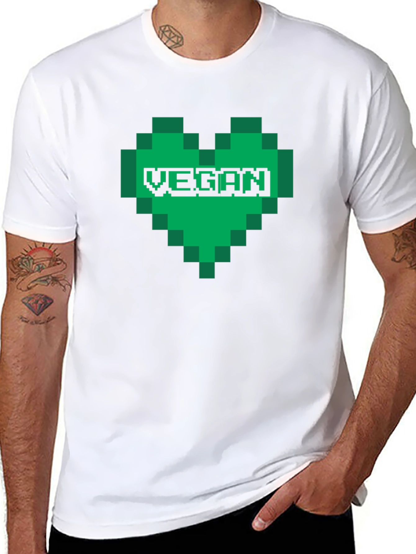 Vegan Pixel Heart T-Shirt