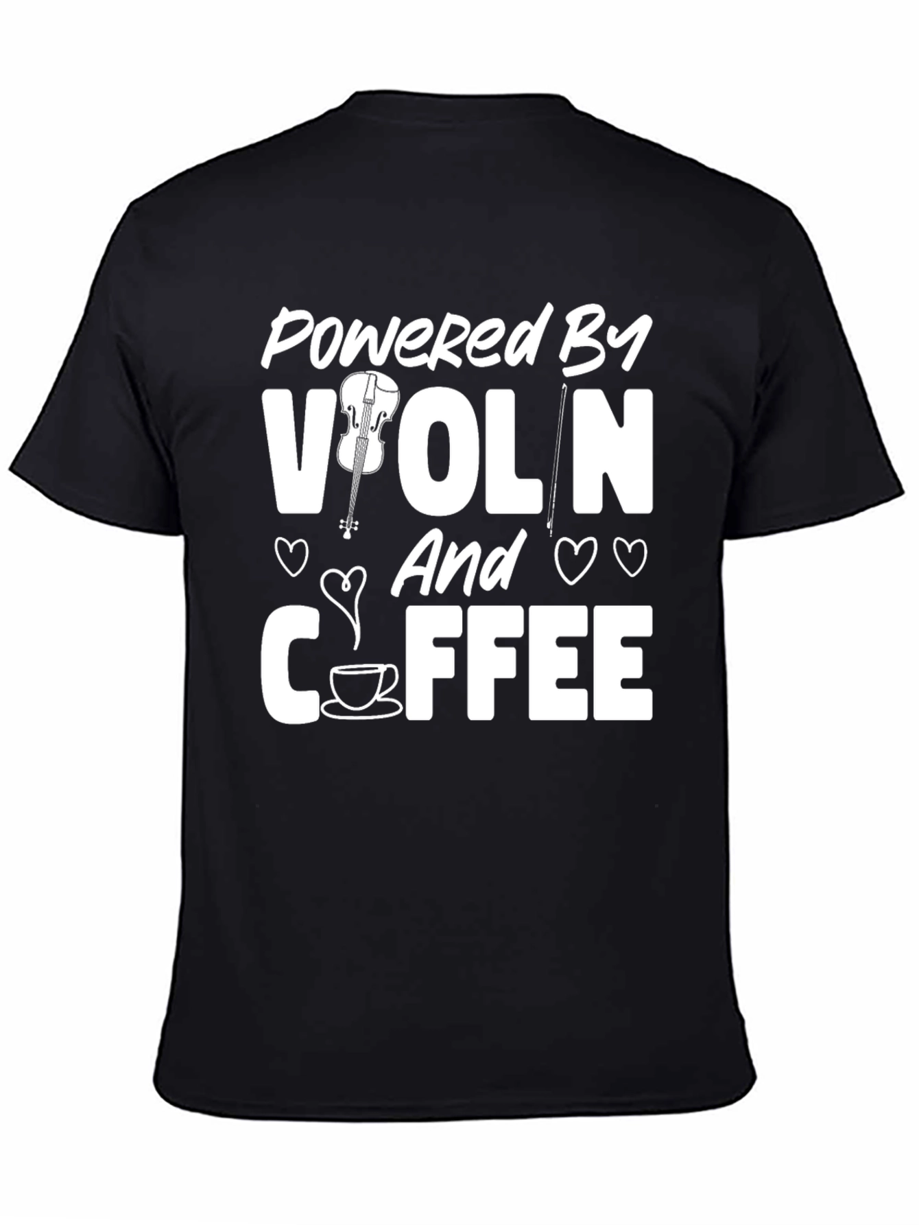 Powered by Violin & Coffee Black T-Shirt