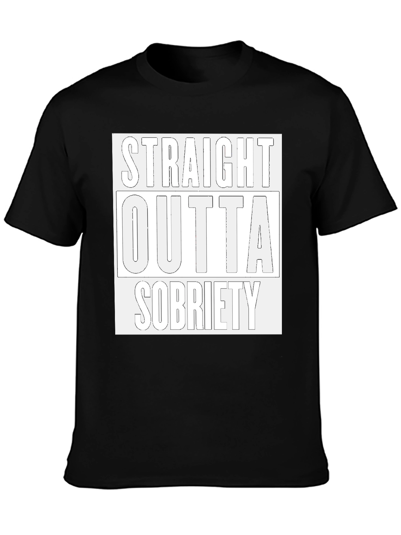 Straight Outta Sobriety Black T-Shirt