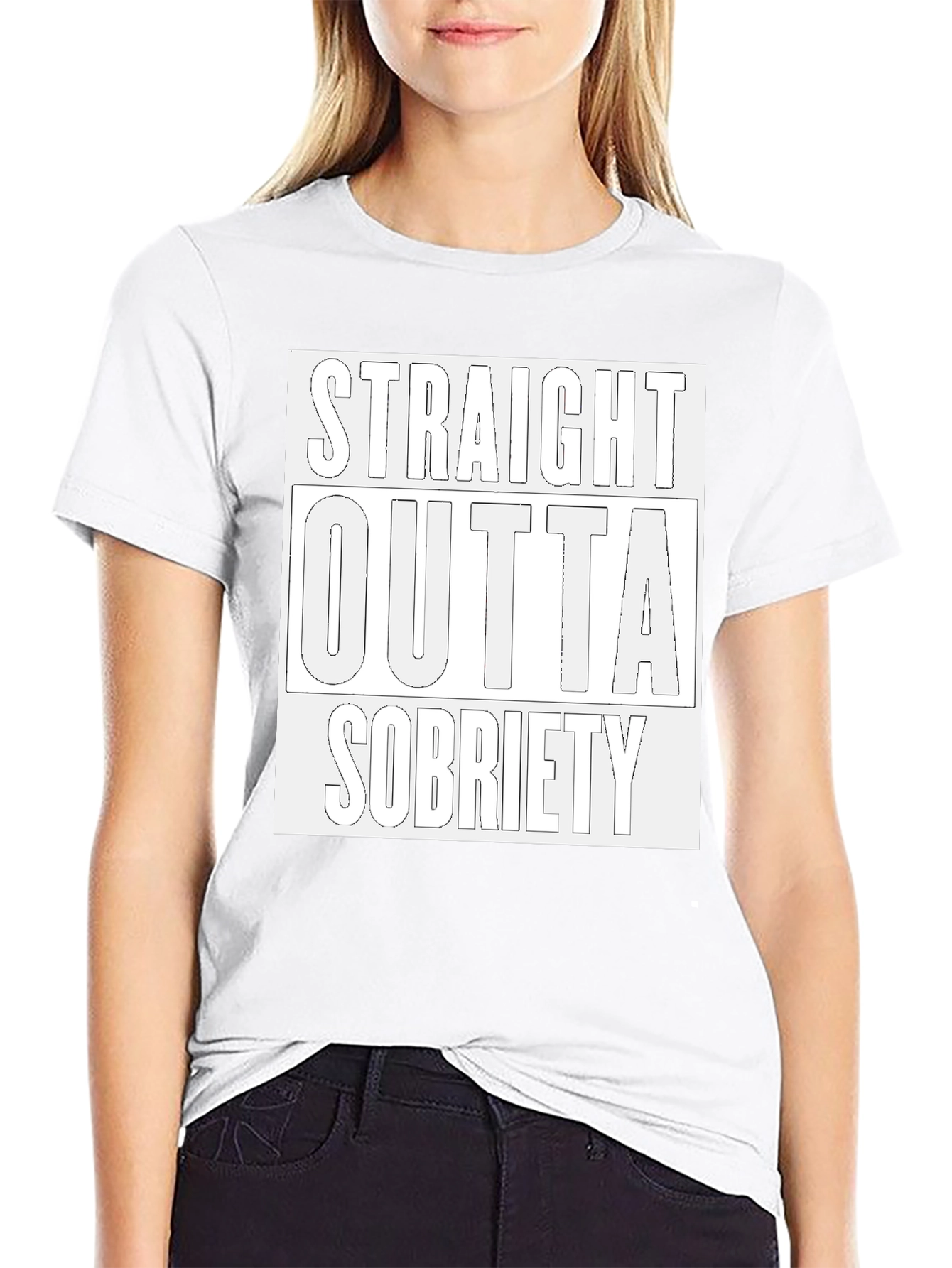 Straight Outta Sobriety Black T-Shirt