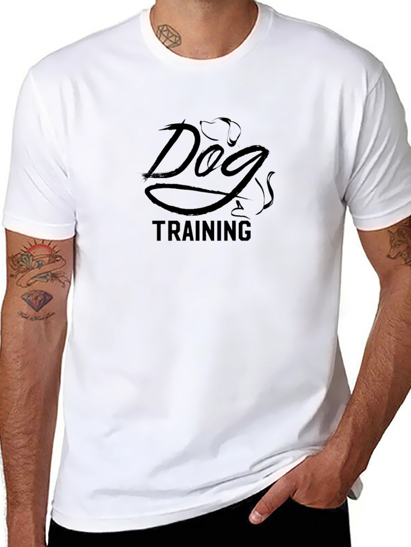 Dog Training Graphic T-Shirt - Black