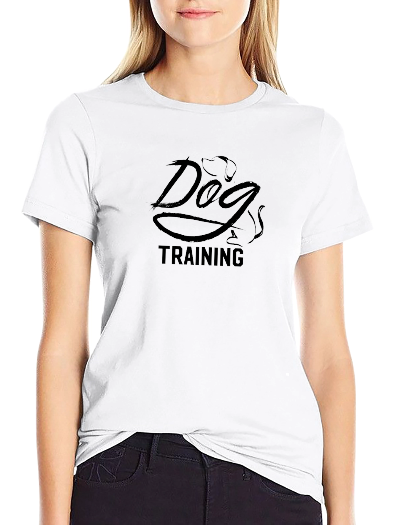 Dog Training Graphic T-Shirt - Black