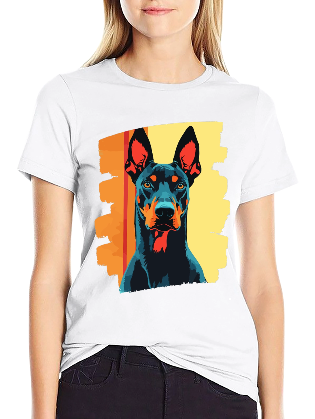 Doberman Dog Graphic Tee - Stylish Black T-Shirt