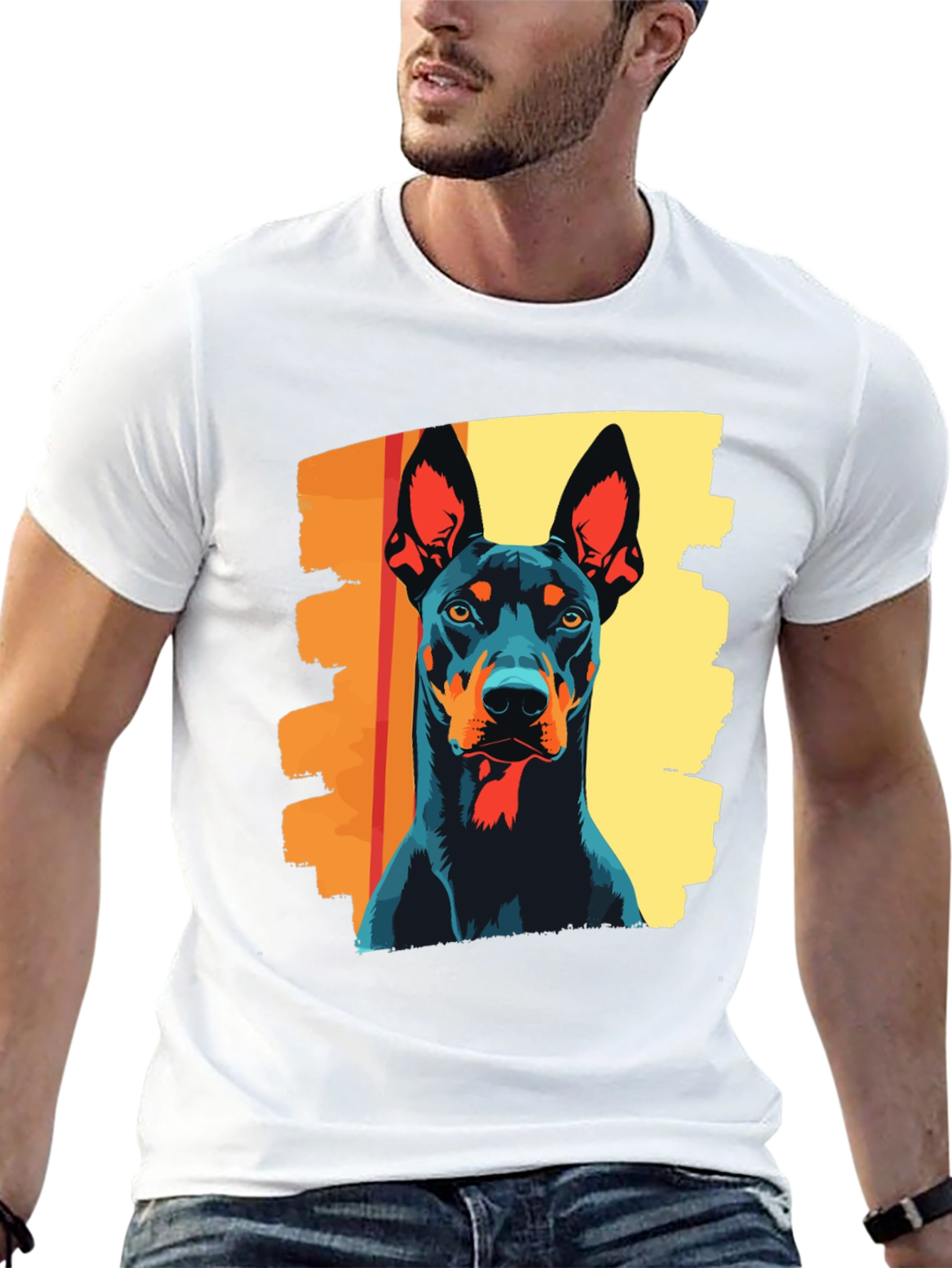 Doberman Dog Graphic Tee - Stylish Black T-Shirt