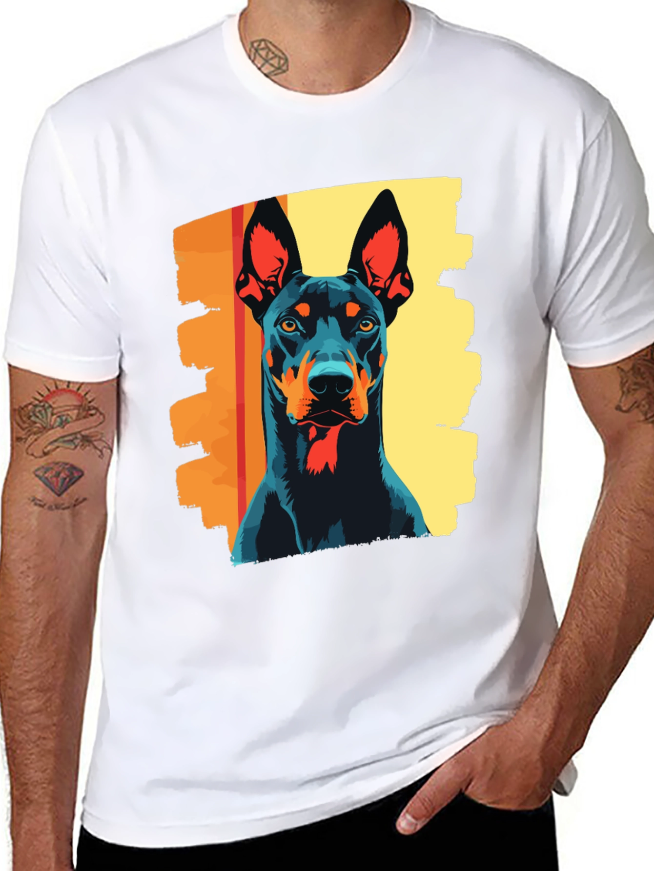 Doberman Dog Graphic Tee - Stylish Black T-Shirt