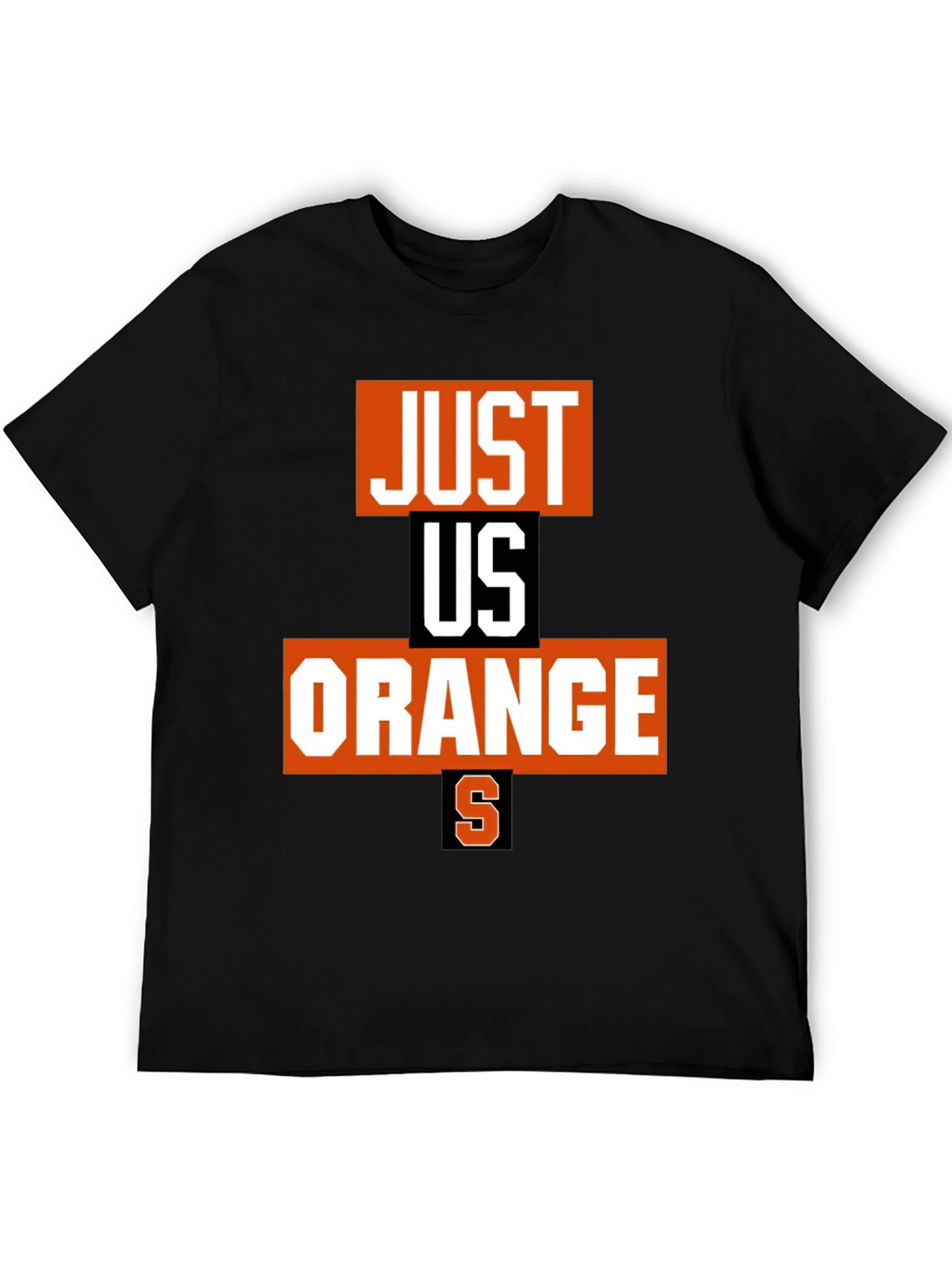 Just Us Orange Graphic Tee - Black