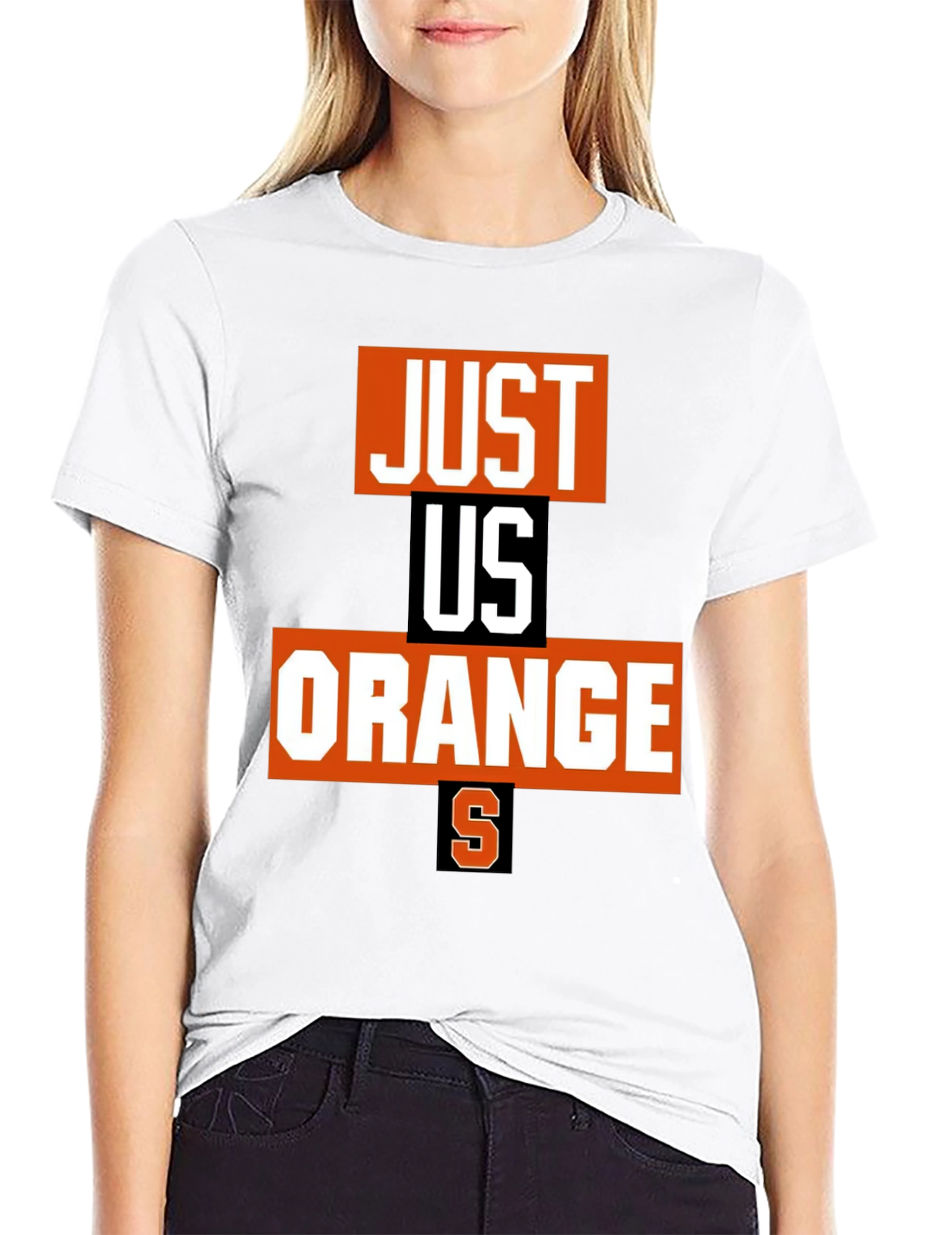 Just Us Orange Graphic Tee - Black