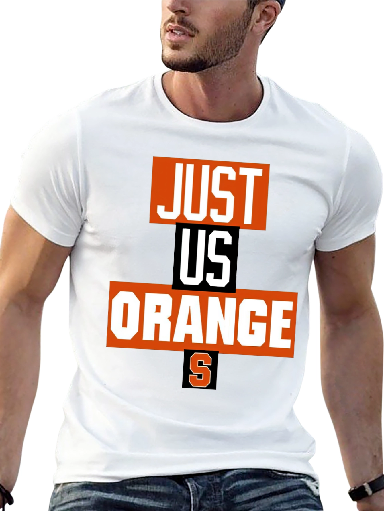 Just Us Orange Graphic Tee - Black