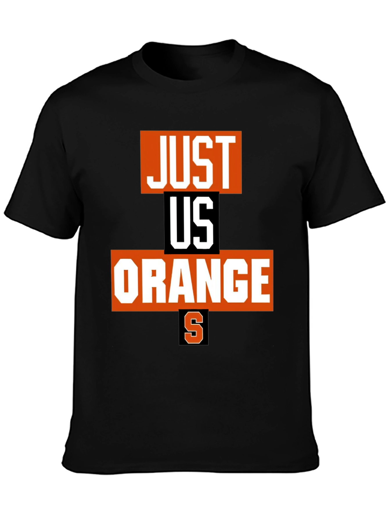 Just Us Orange Graphic Tee - Black