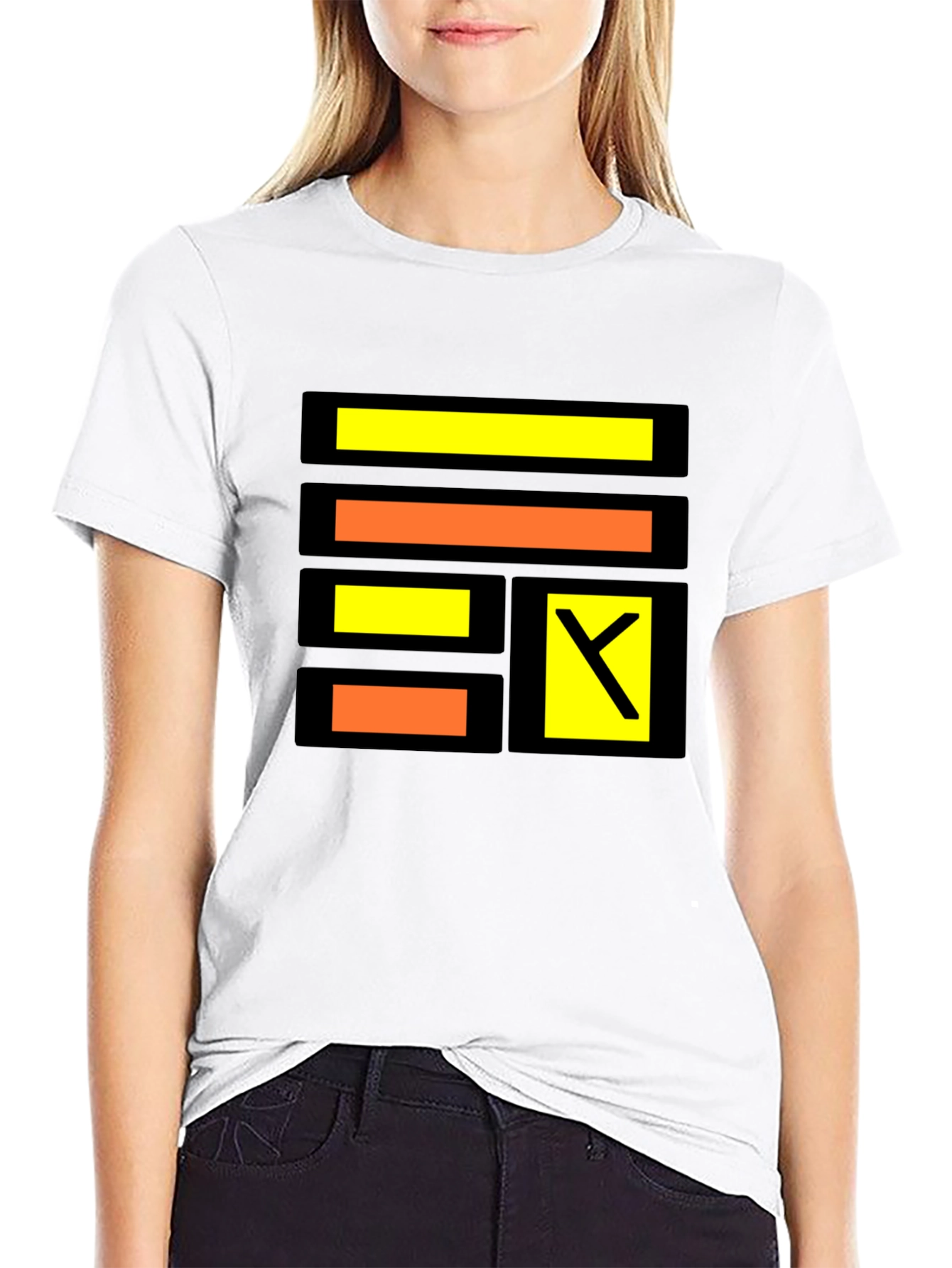 Modern Geometric Design Black T-Shirt