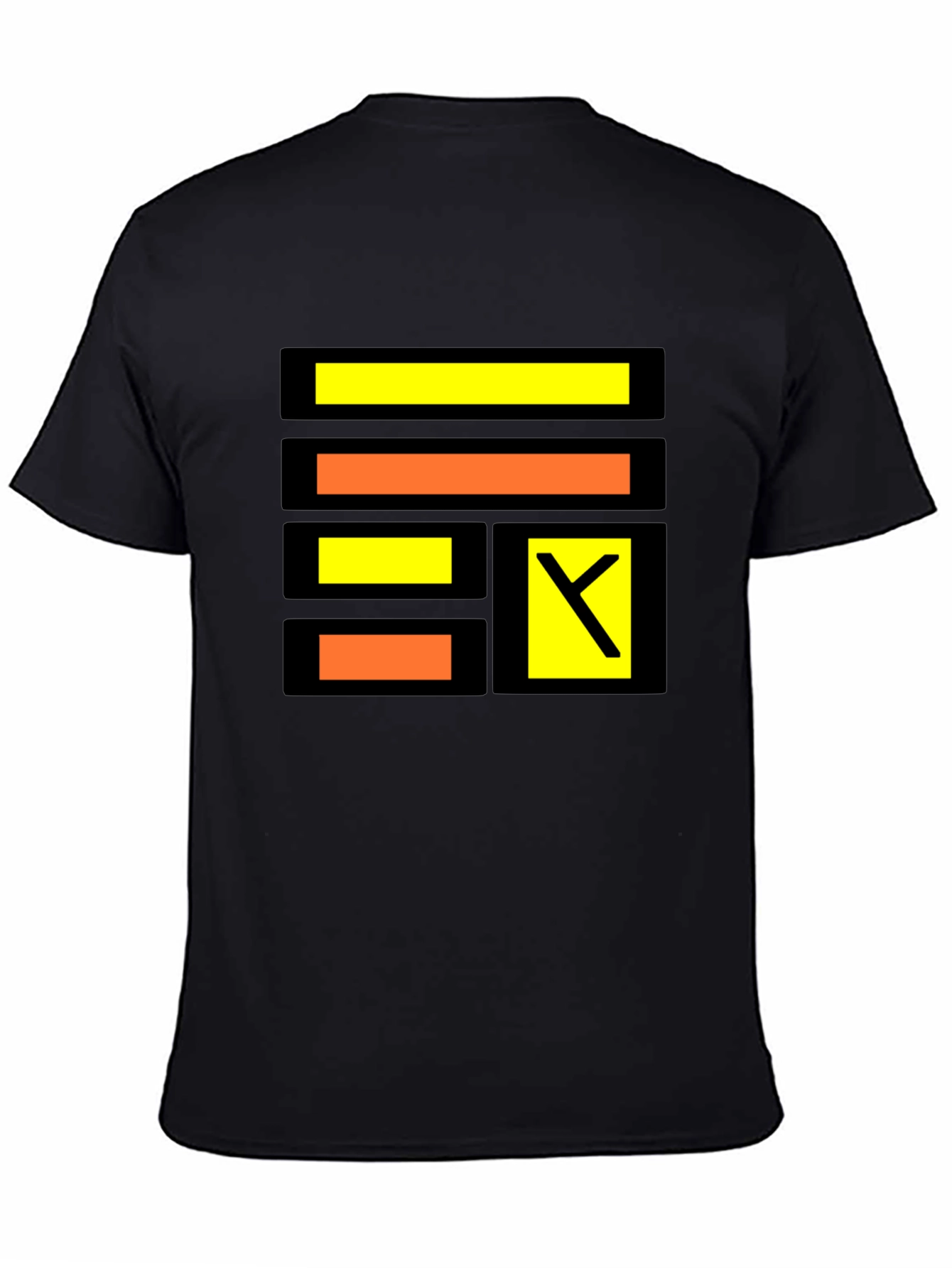 Modern Geometric Design Black T-Shirt