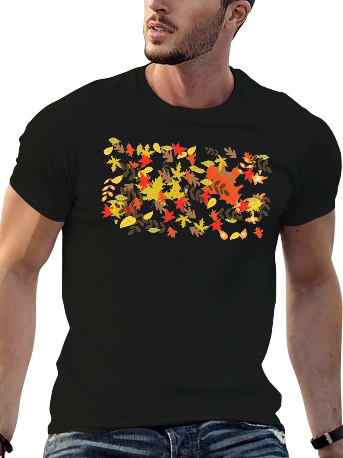 Autumn Leaves Graphic Tee - Fall Season Style