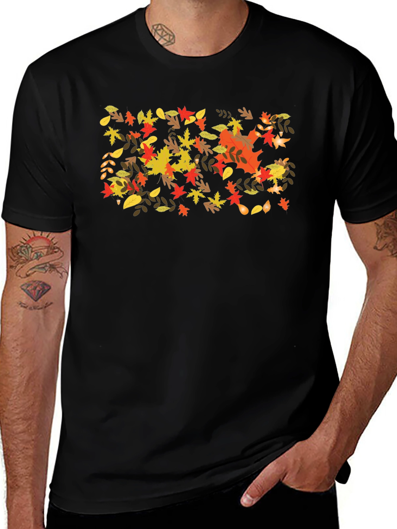 Autumn Leaves Graphic Tee - Fall Season Style