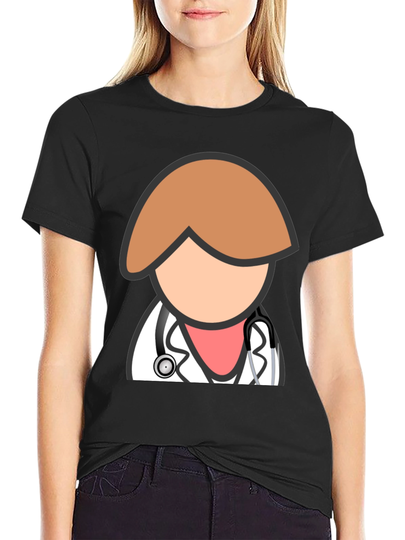 Doctor Graphic T-Shirt - Black Cotton Blend Tee