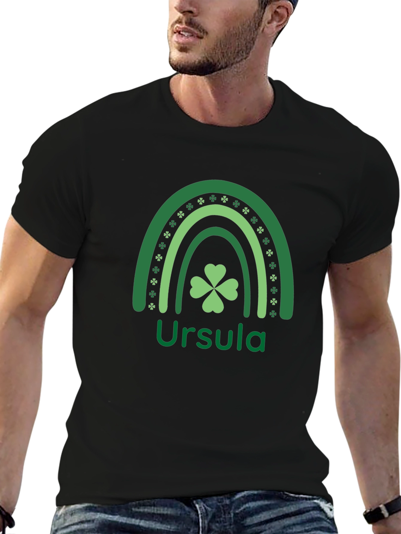 St. Patricks Day Ursula Rainbow Shamrock T-Shirt