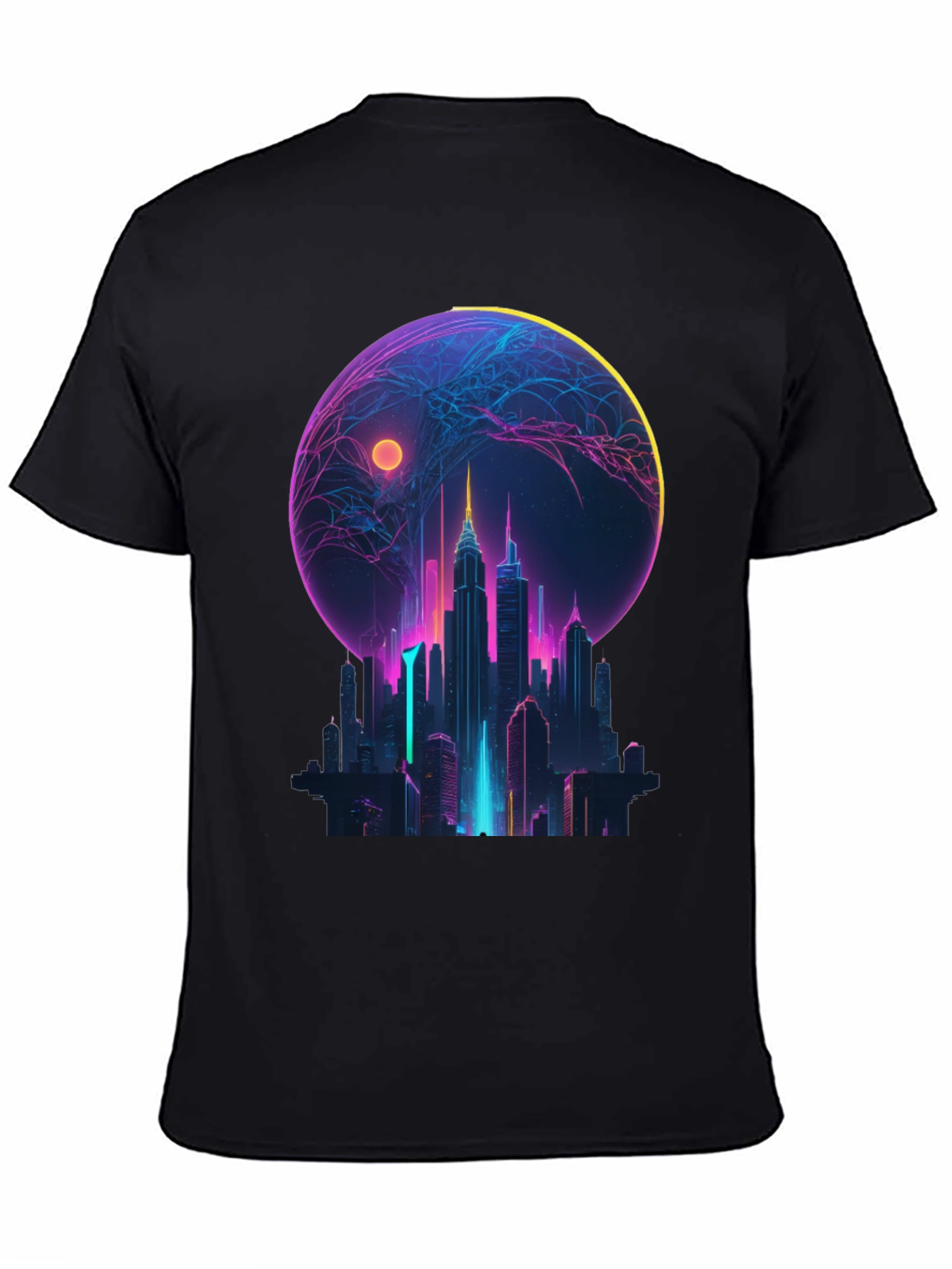 Neon Cityscape Graphic T-Shirt