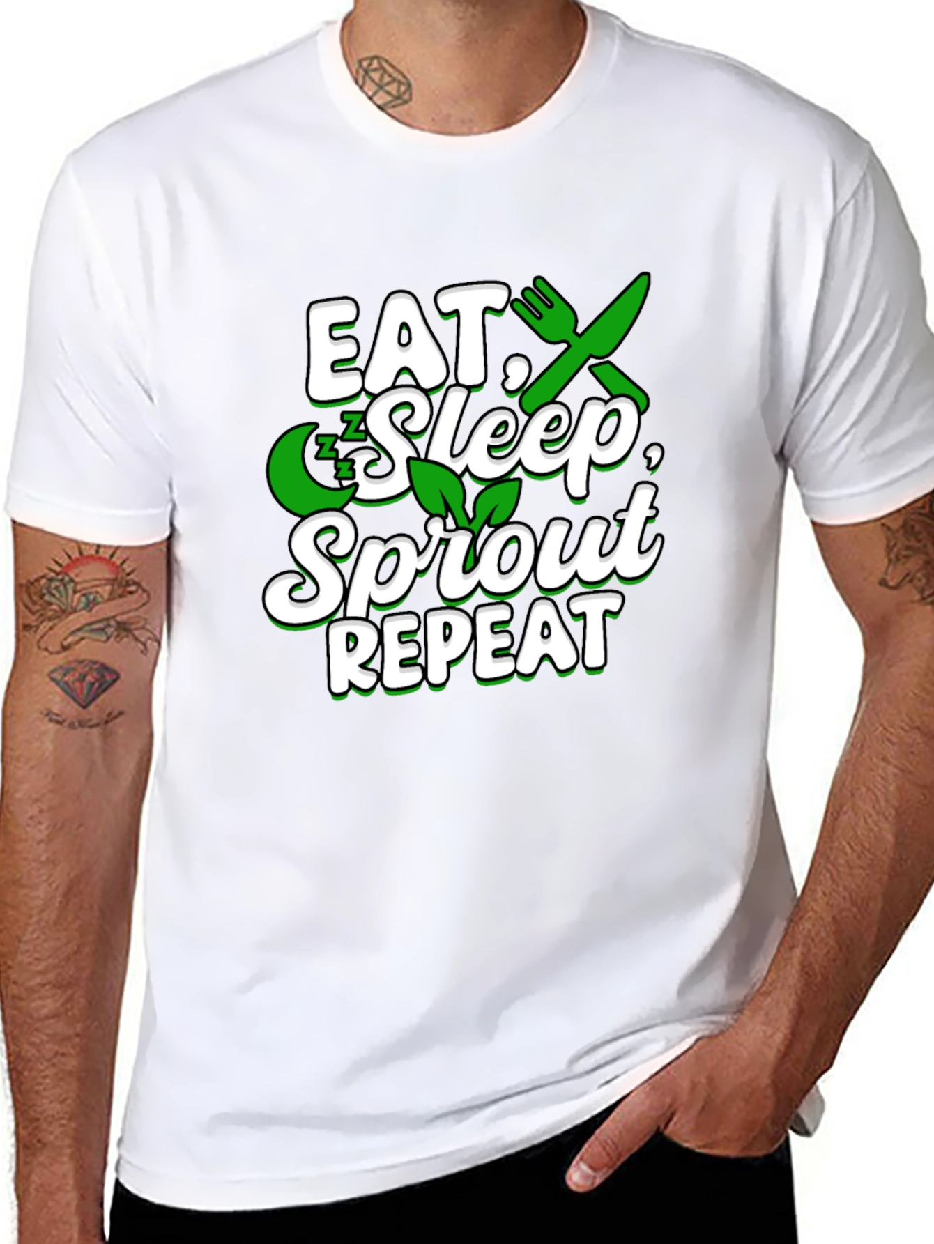 Eat Sleep Sprout Repeat Graphic T-Shirt