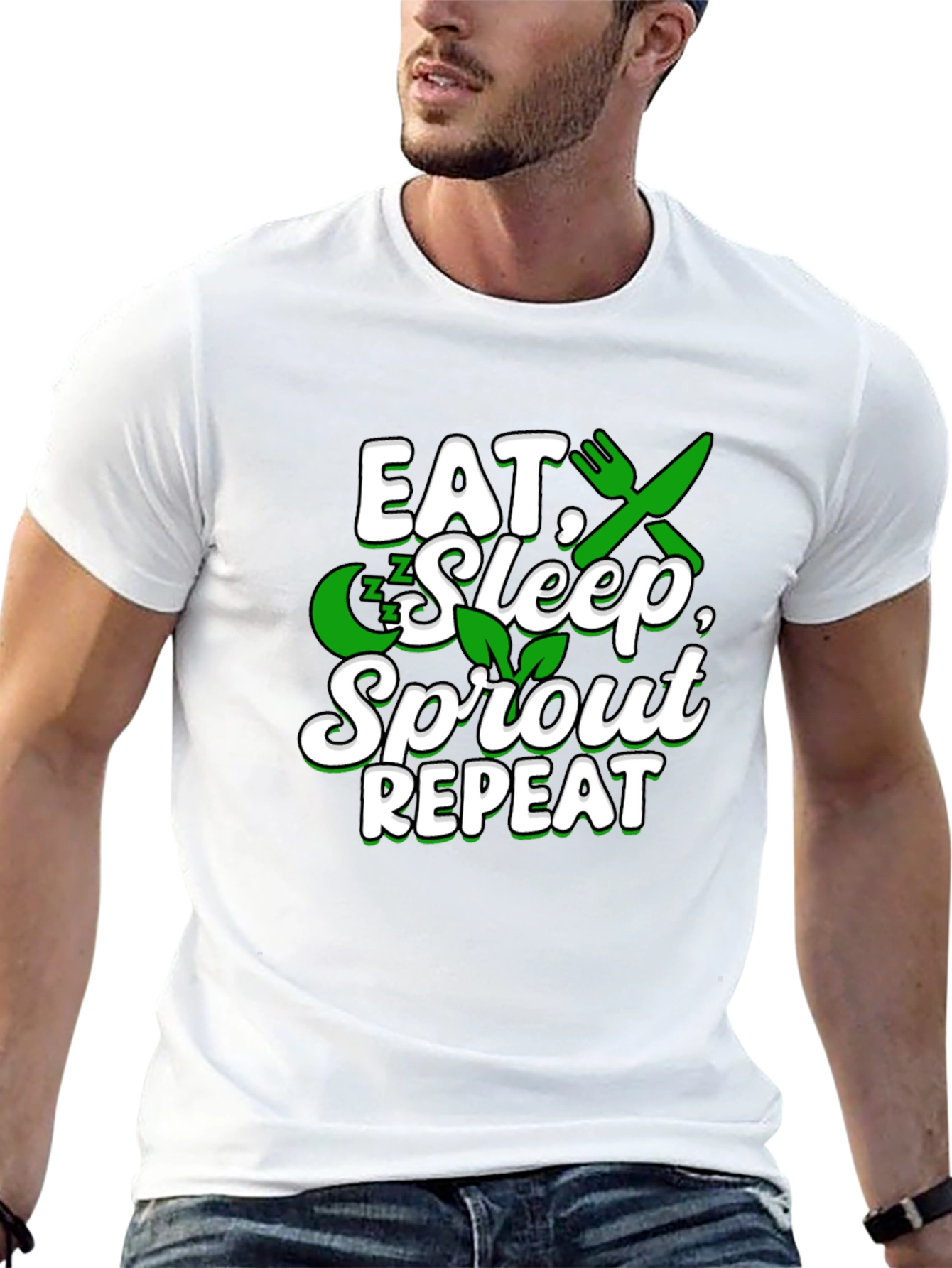 Eat Sleep Sprout Repeat Graphic T-Shirt