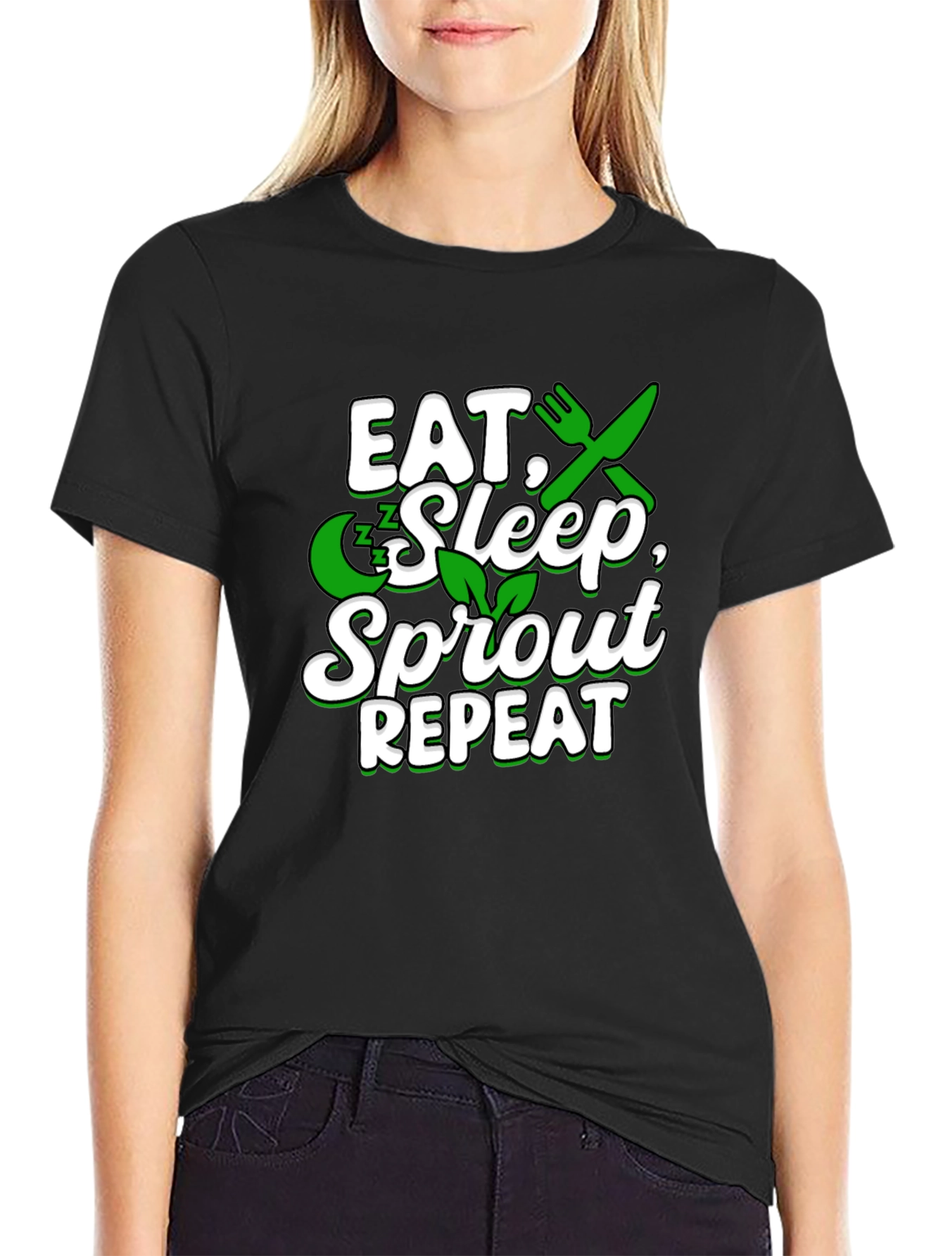 Eat Sleep Sprout Repeat Graphic T-Shirt