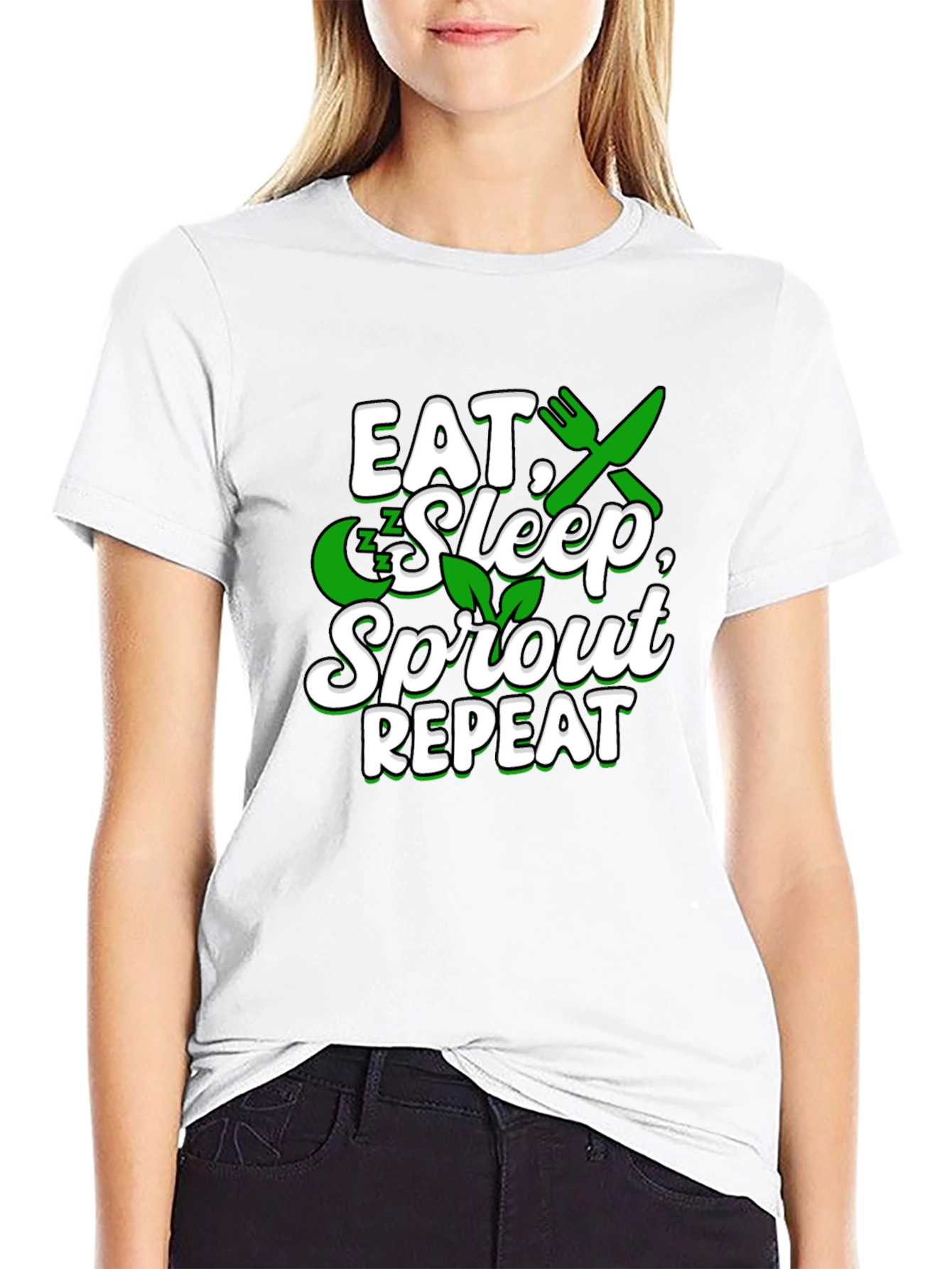 Eat Sleep Sprout Repeat Graphic T-Shirt