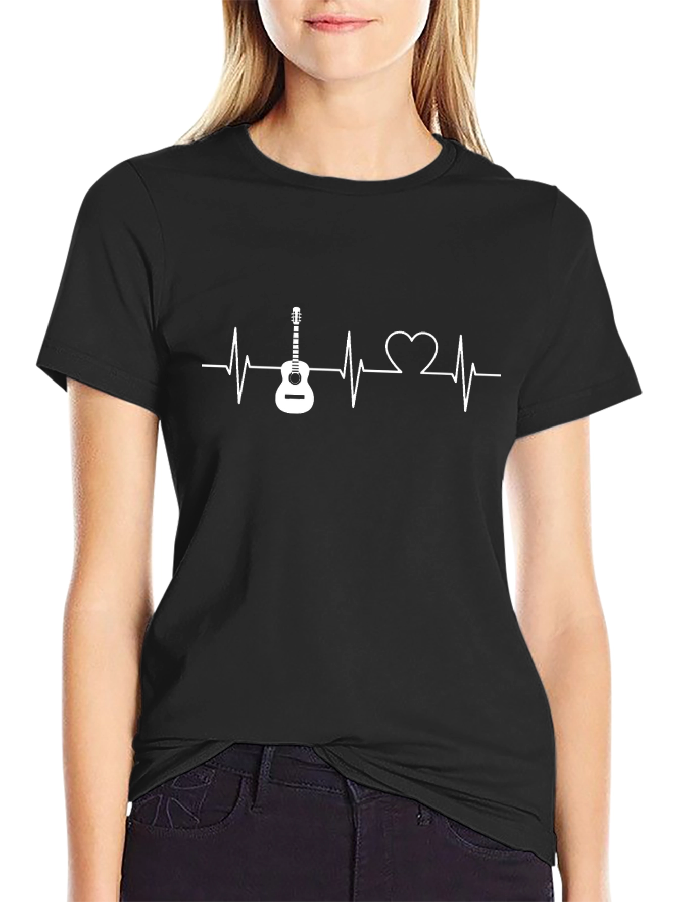 Guitar Heartbeat Graphic Tee - Music Lover T-Shirt