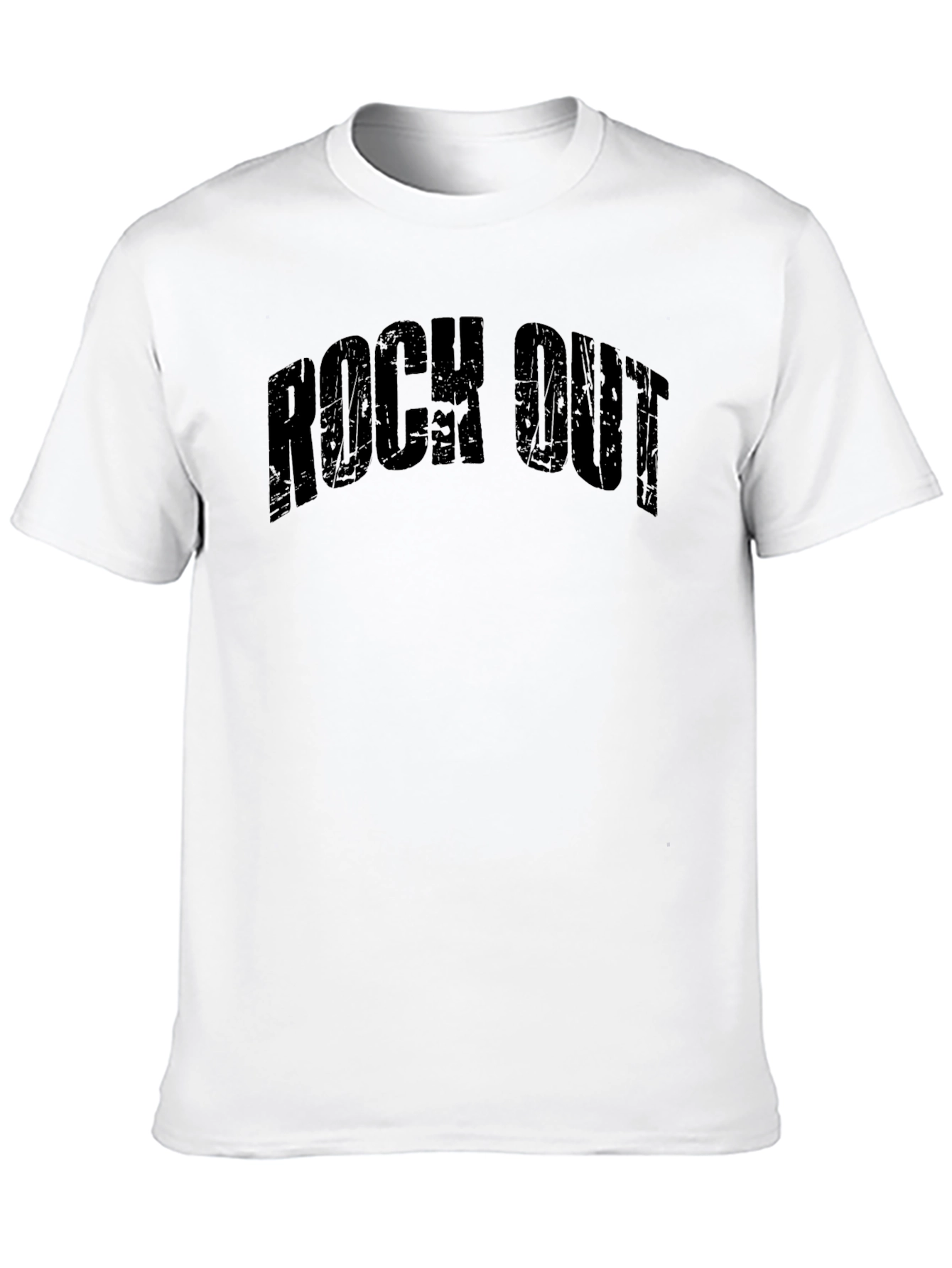 Rock Out Graphic T-Shirt - Black Crew Neck