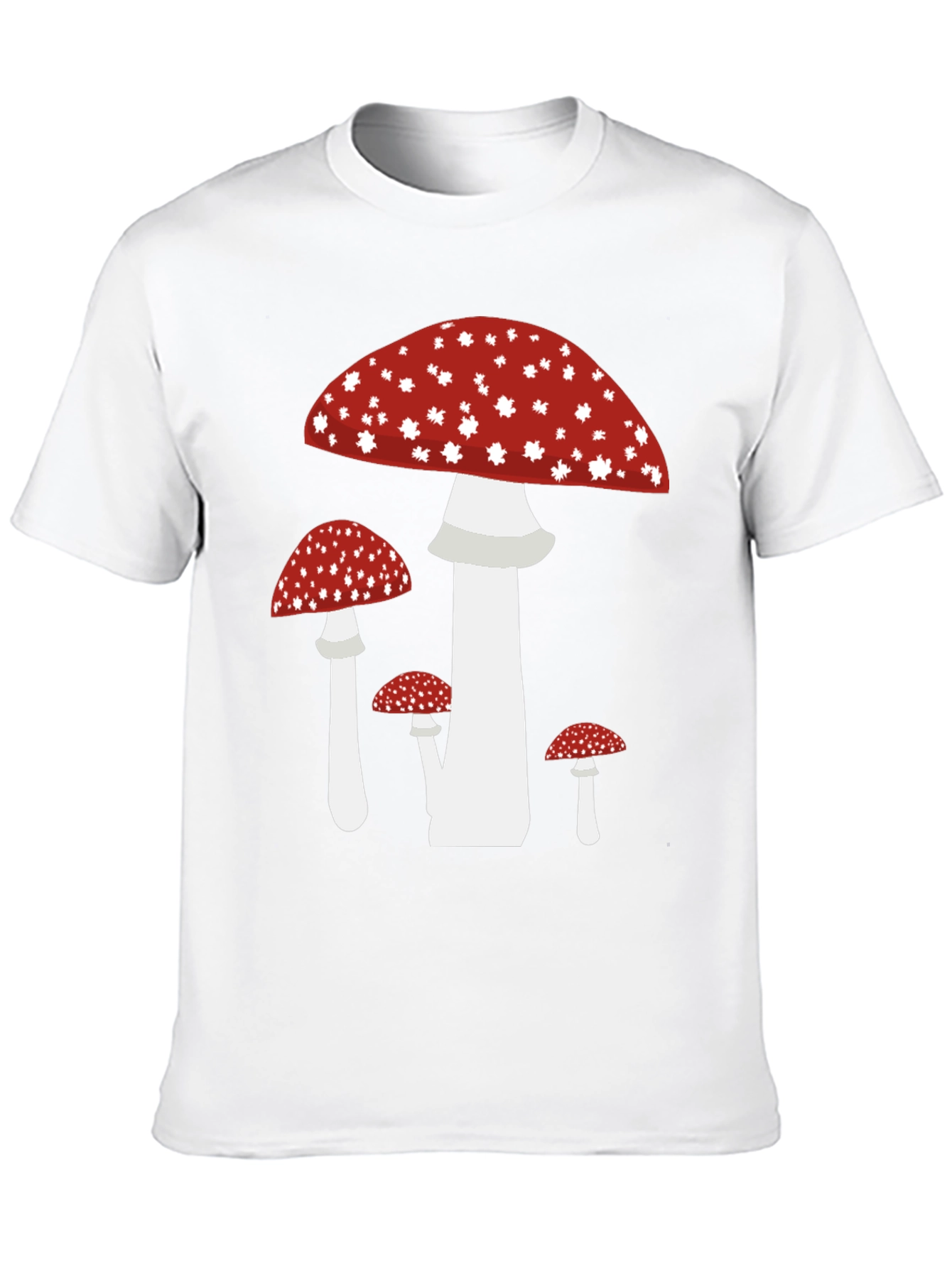 Mushroom Print Black T-Shirt