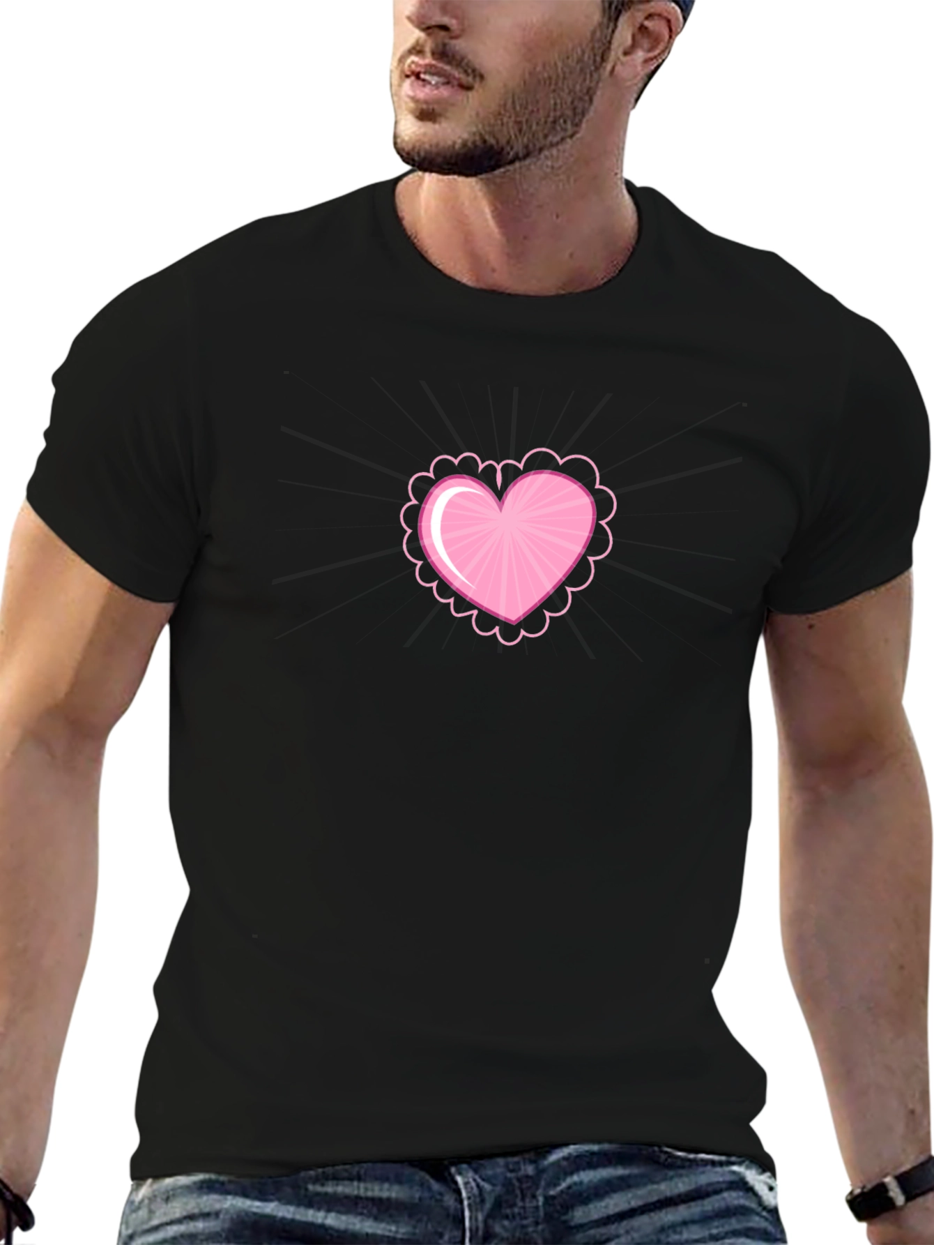Heart Graphic Black Tee