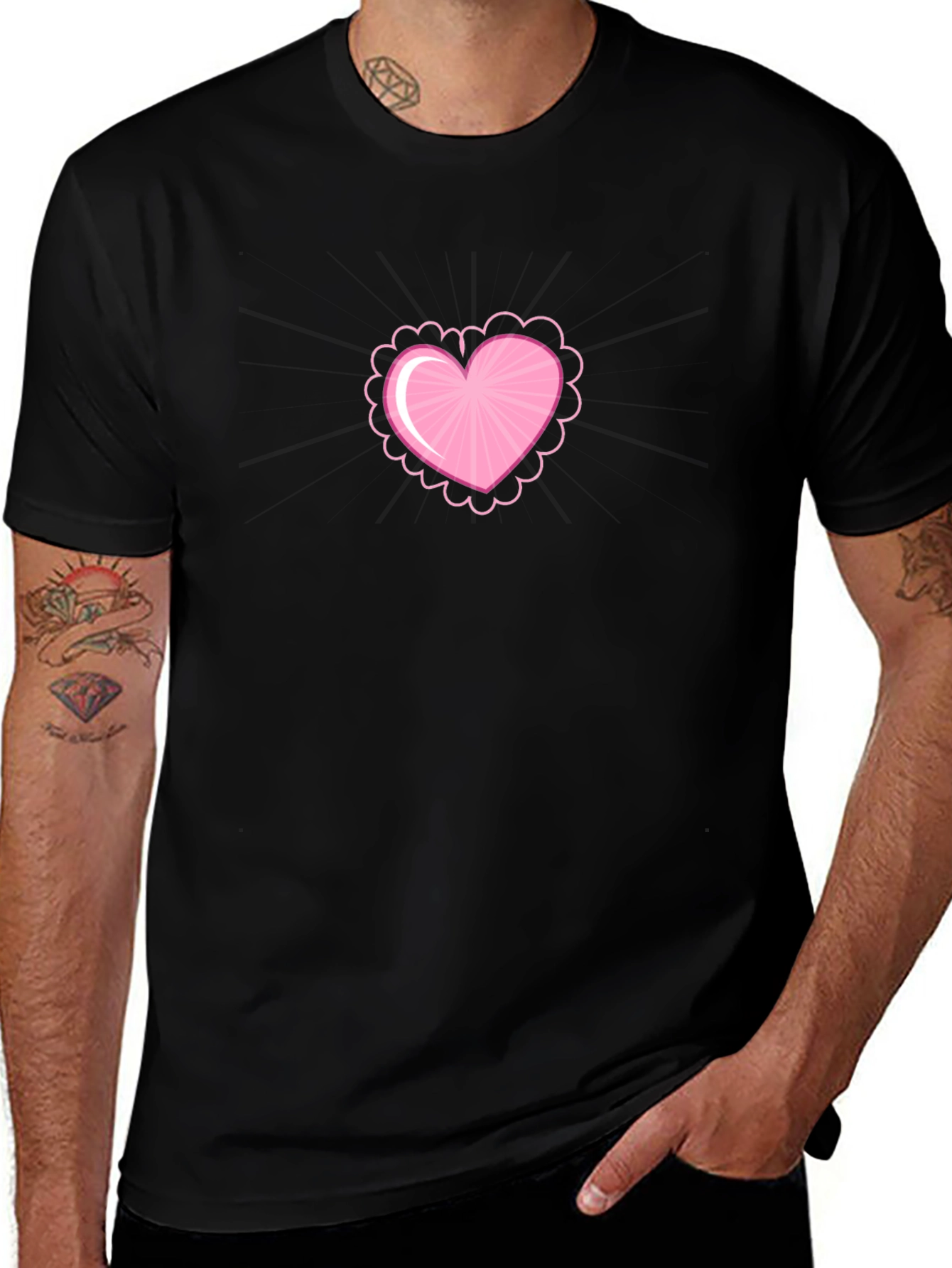 Heart Graphic Black Tee