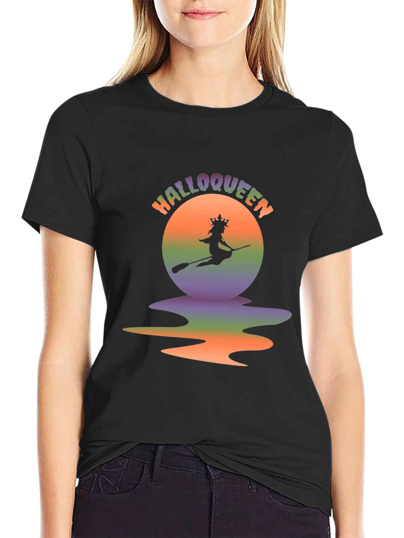 Halloqueen Halloween T-Shirt Witch Graphic Tee