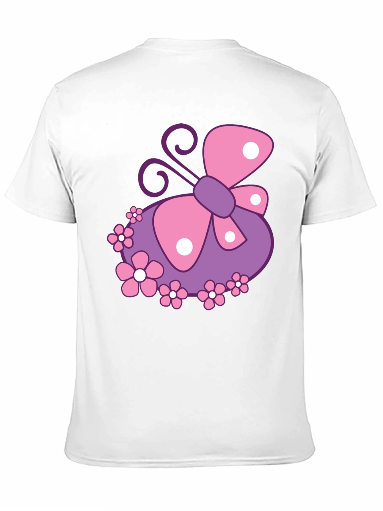 Butterfly & Flowers Graphic Black T-Shirt