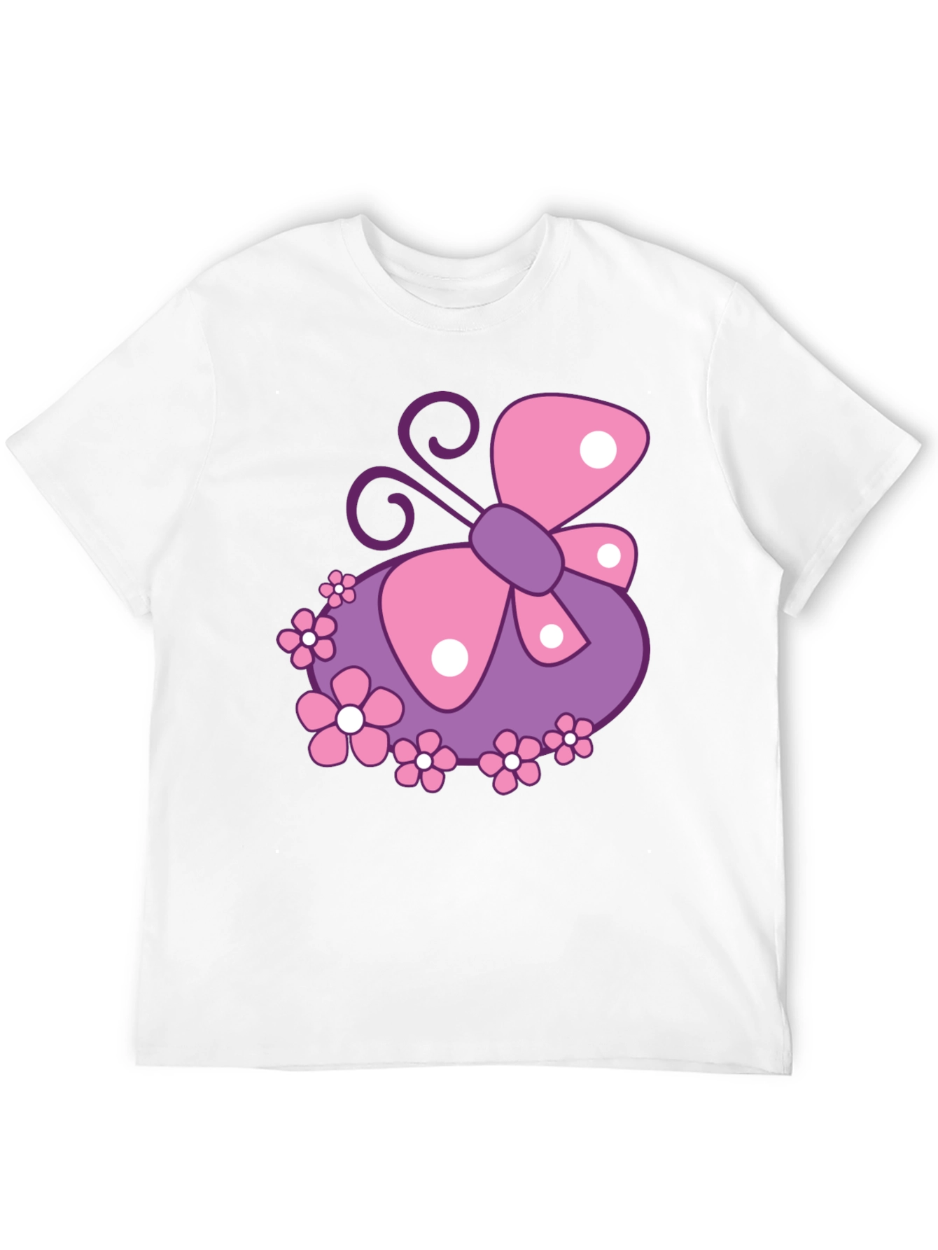 Butterfly & Flowers Graphic Black T-Shirt