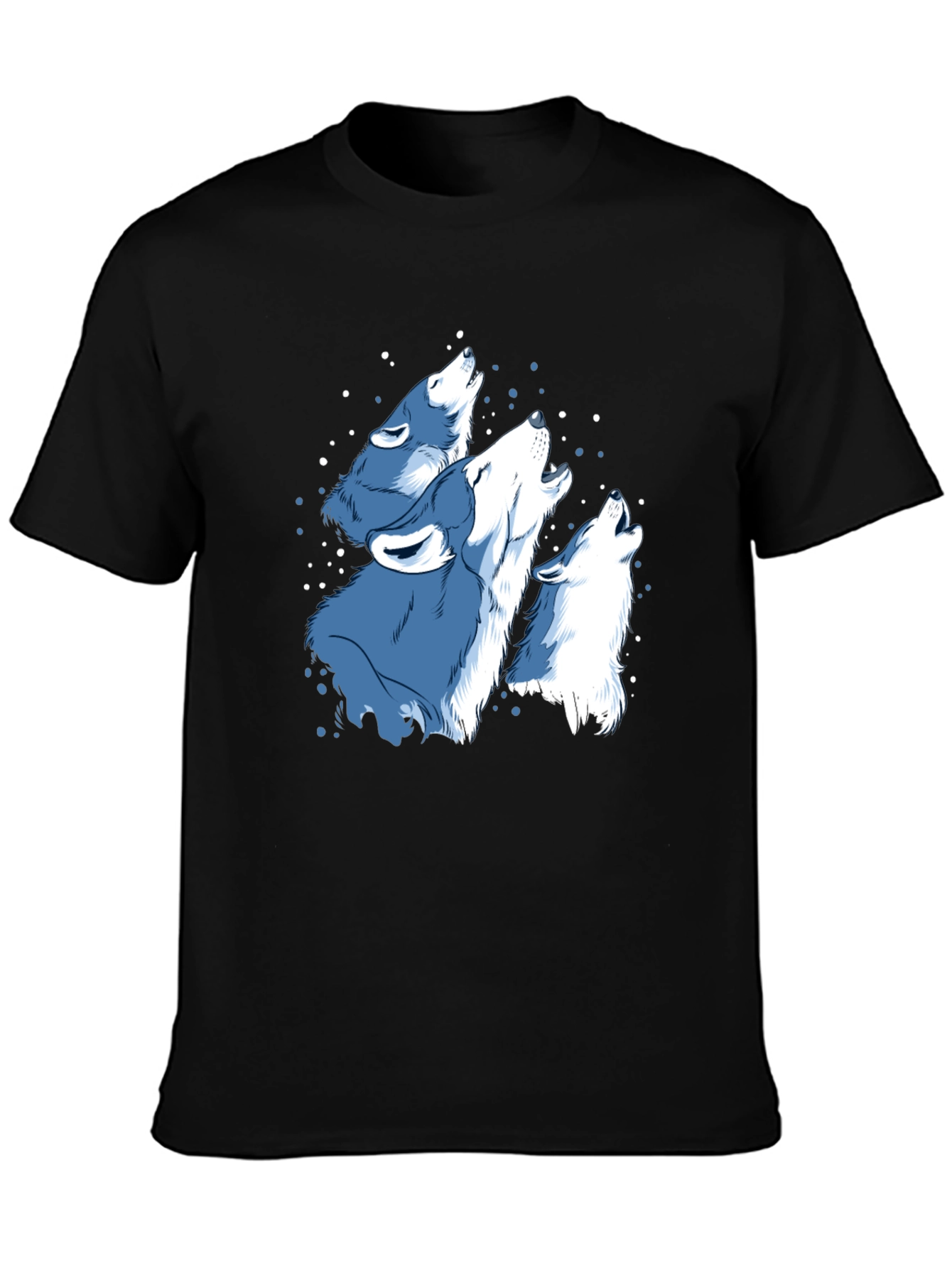 Mens Black Wolf Pack Graphic T-Shirt