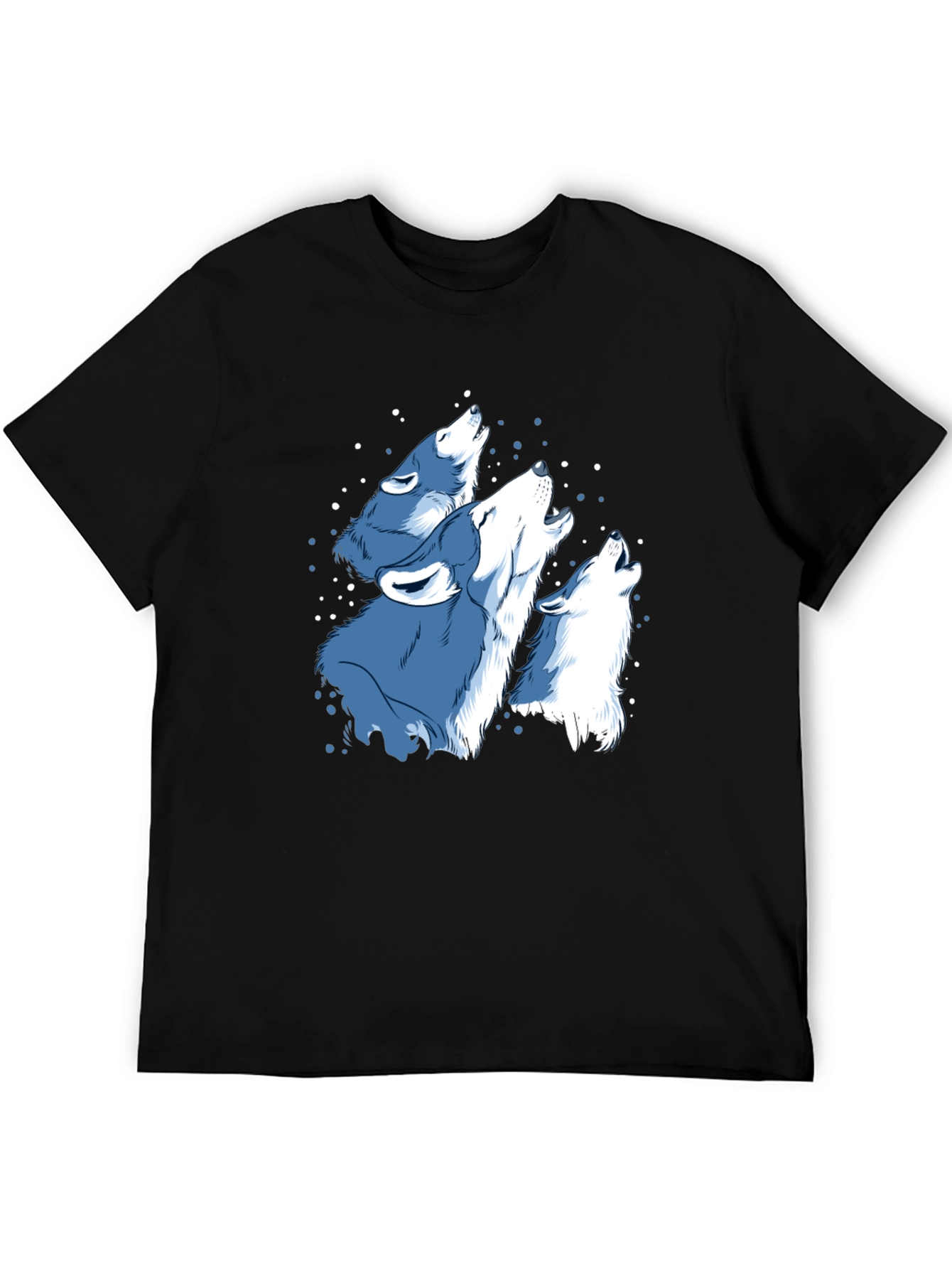 Mens Black Wolf Pack Graphic T-Shirt