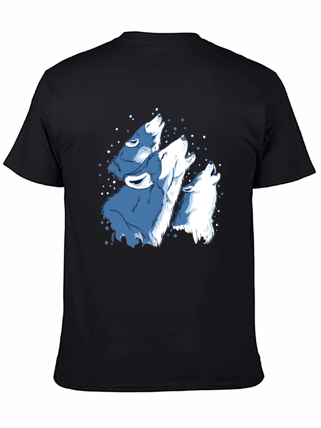 Mens Black Wolf Pack Graphic T-Shirt