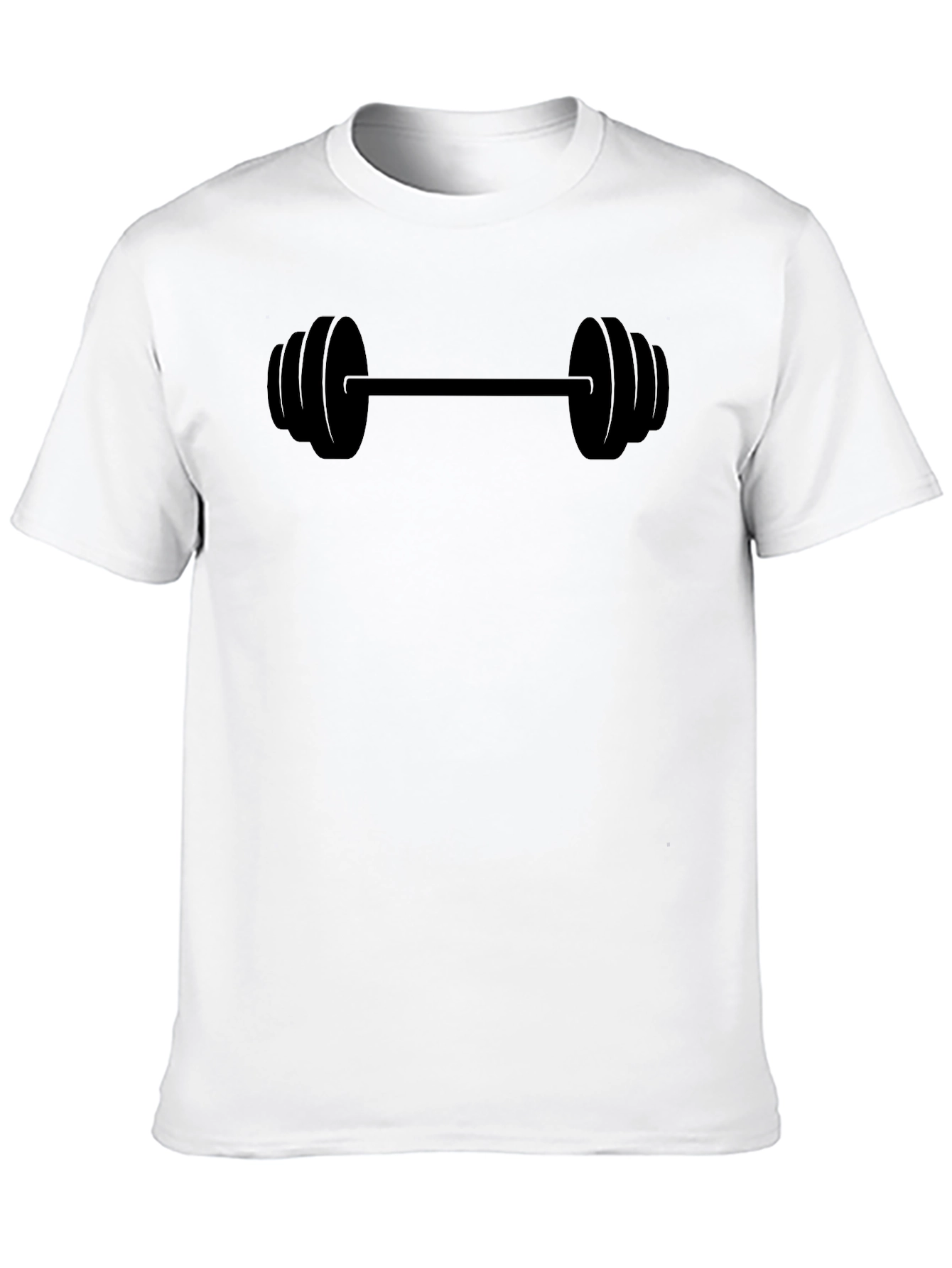 Barbell Graphic Tee - Black Cotton Fitness Shirt