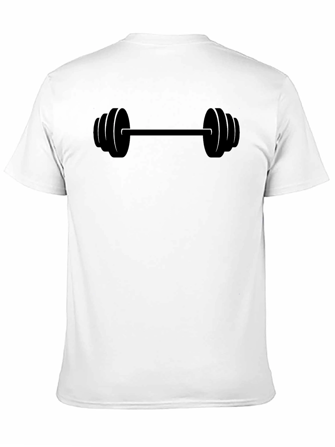 Barbell Graphic Tee - Black Cotton Fitness Shirt