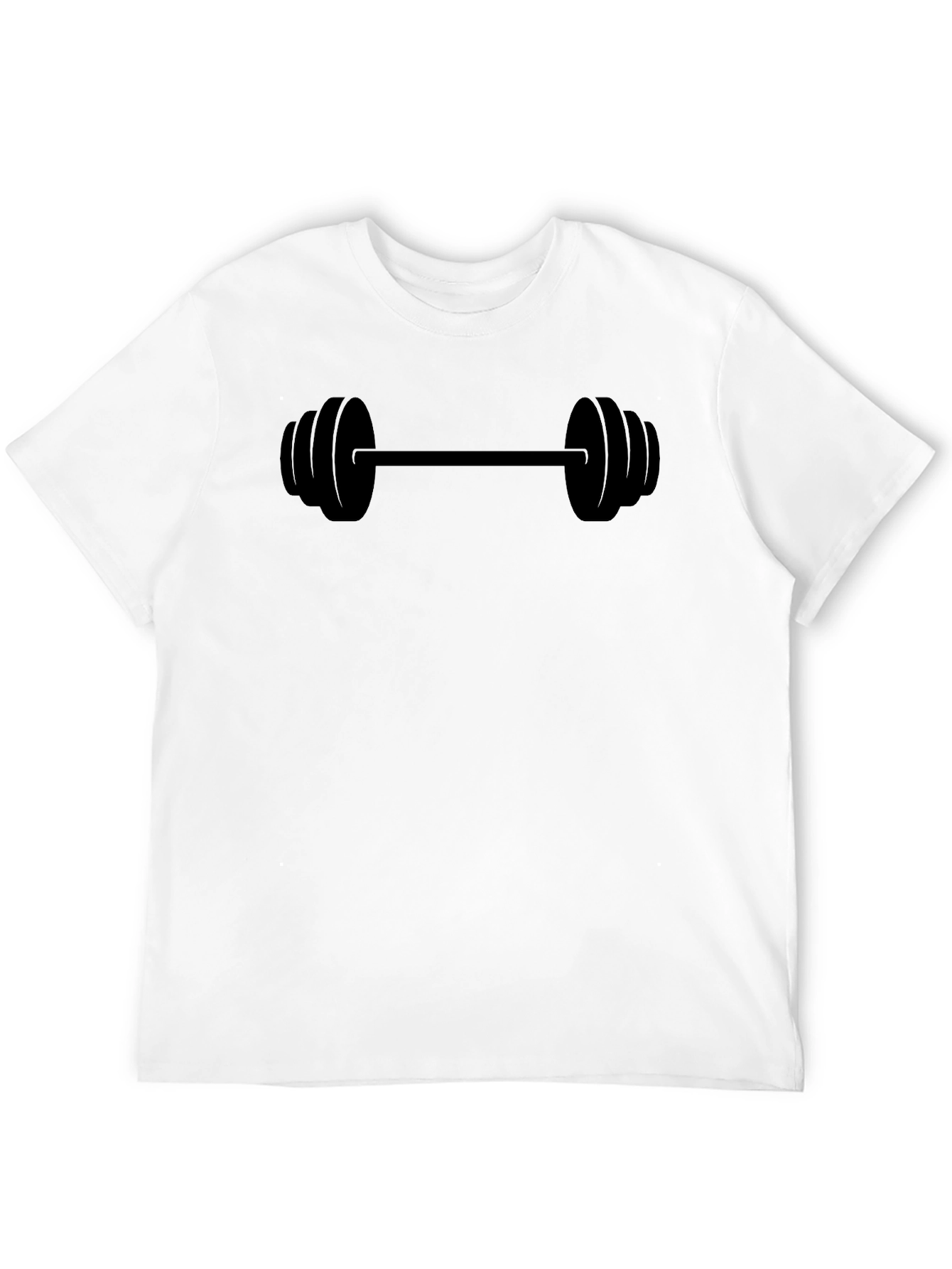 Barbell Graphic Tee - Black Cotton Fitness Shirt