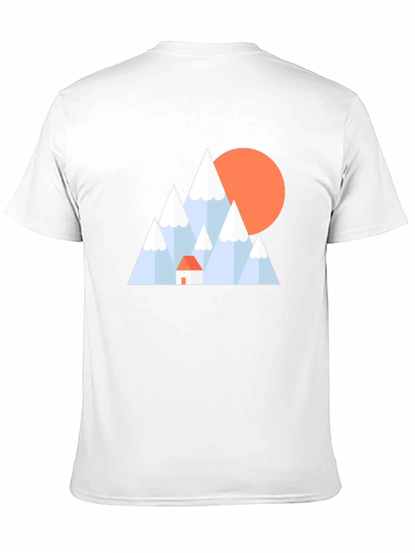 Geometric Mountain Scene Black T-Shirt